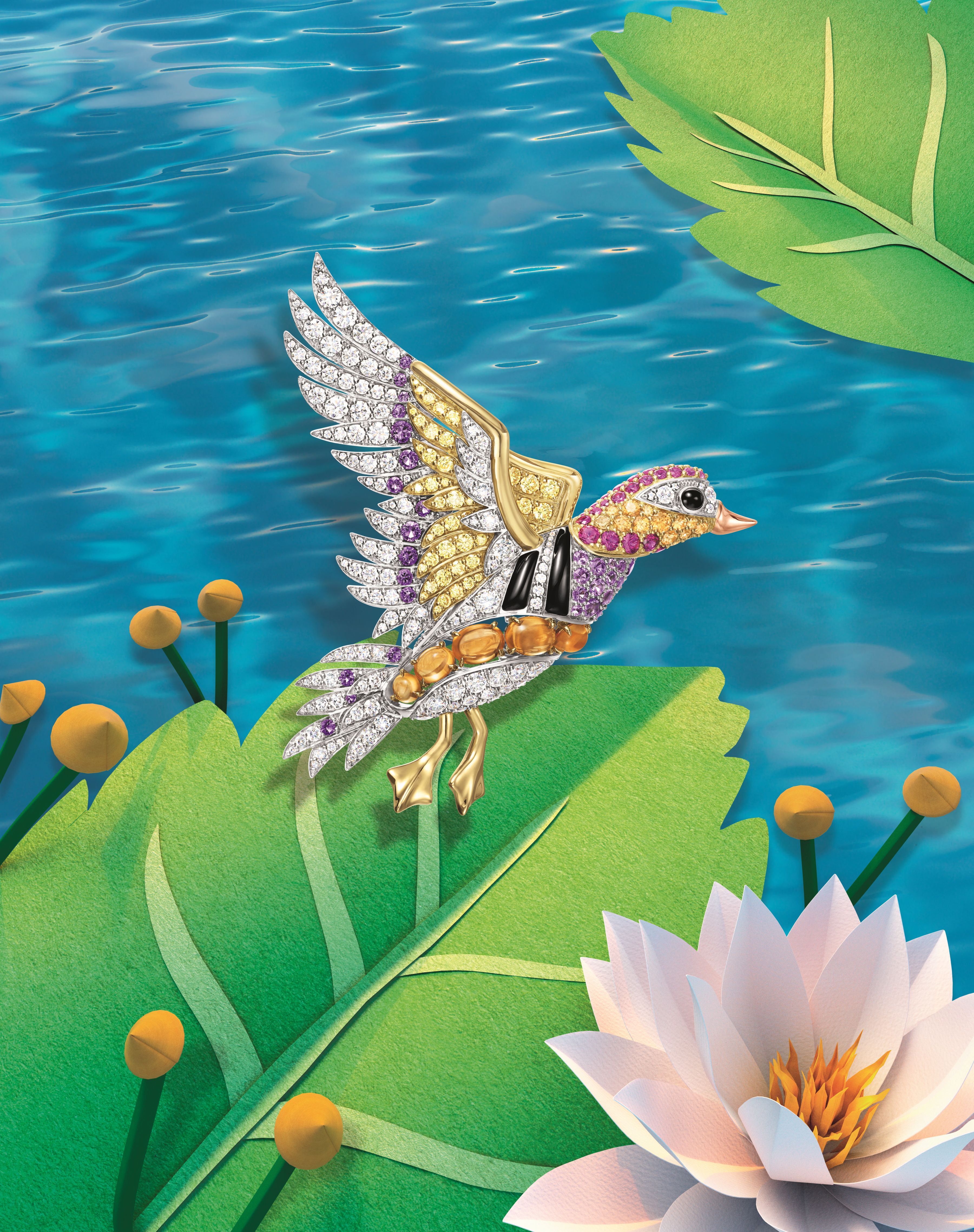Harry Winston Mandarin Duck Brooch
