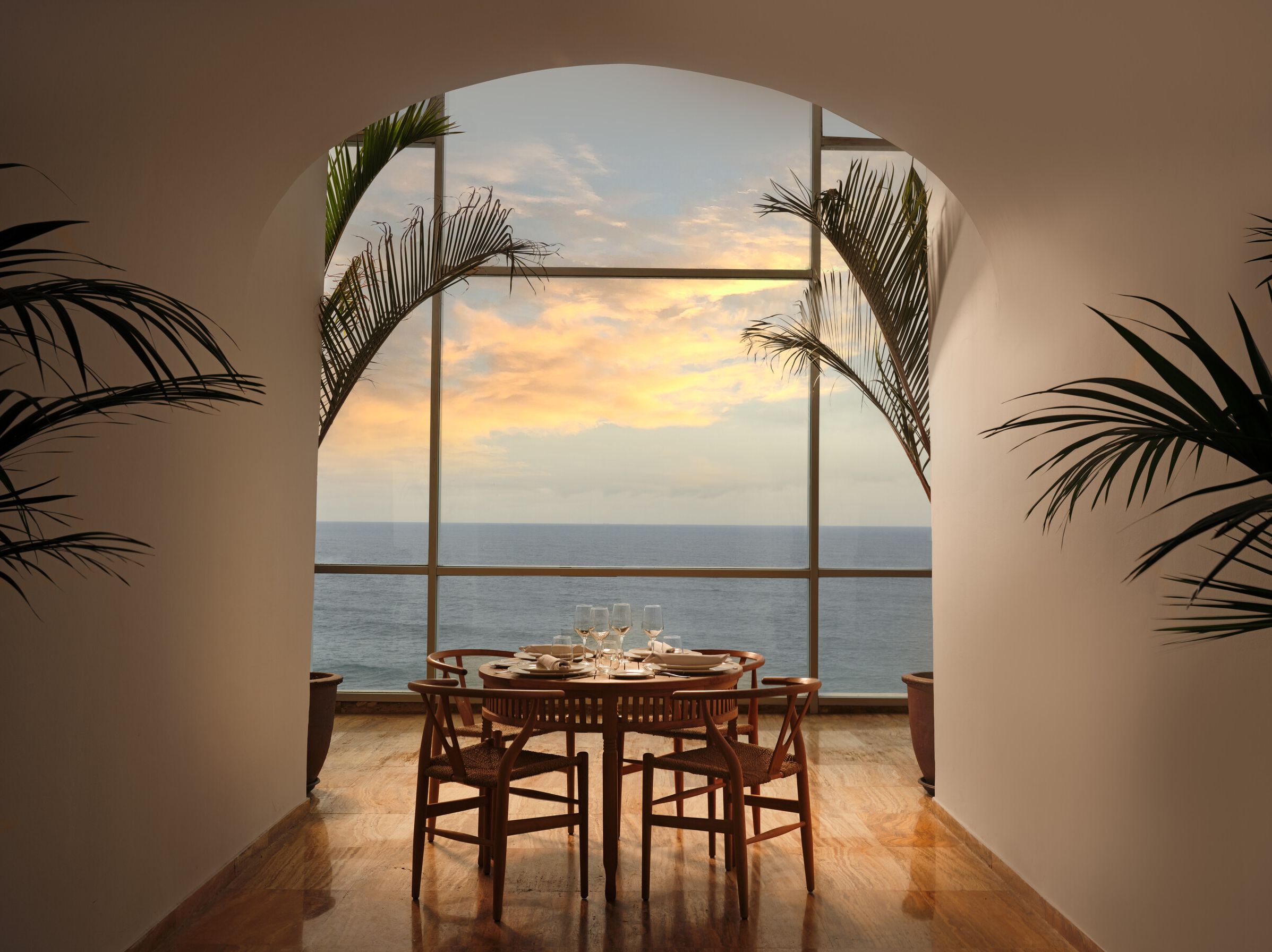 Precise Resort Tenerife Restaurant La Bodega sunset overlooking the Atlantic Ocean in Puerto de la Cruz
