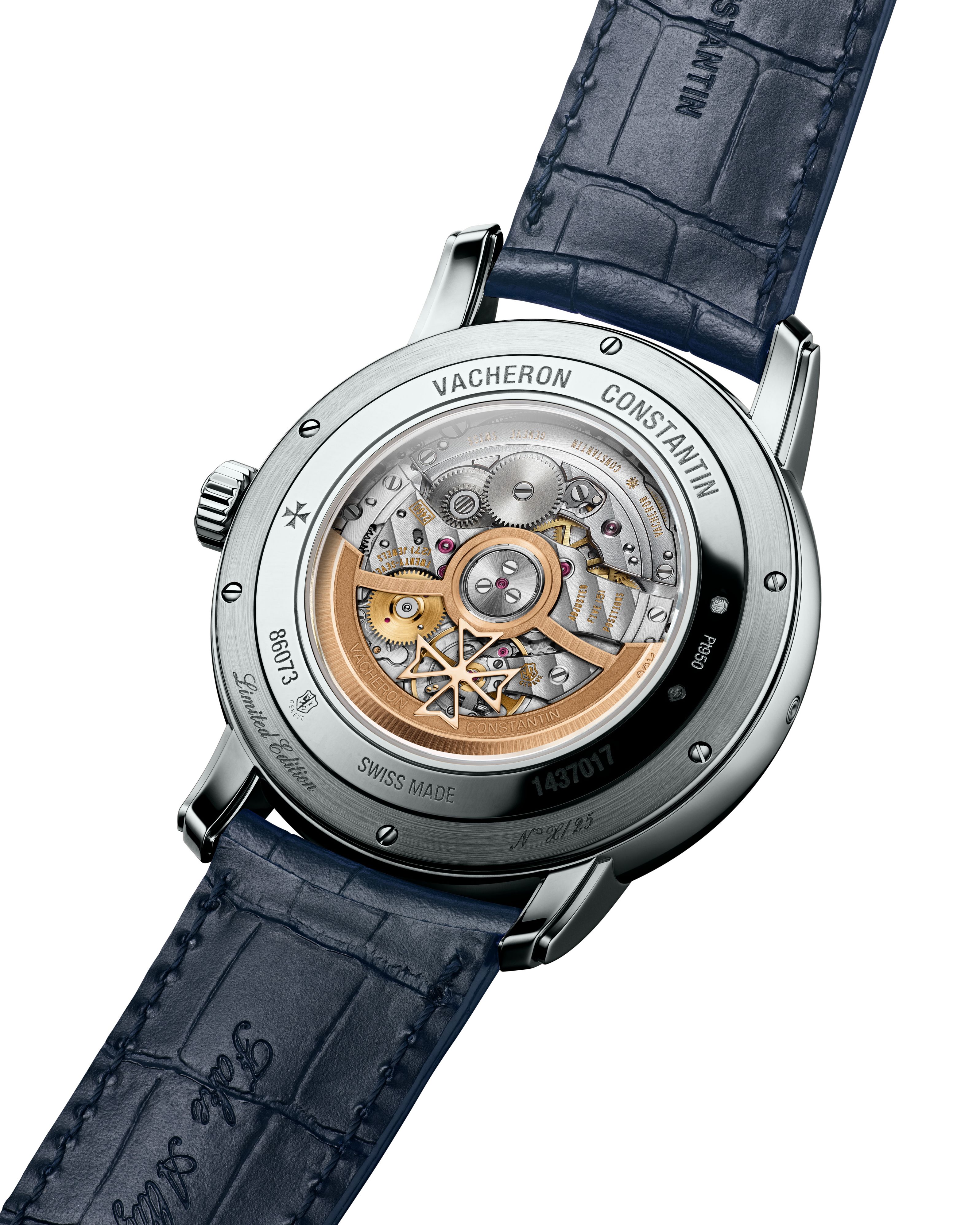 Vacheron Constantin's Calibre 2460 G4 features a hands-free display, offering a blank canvas for the maison's m&eacute;tiers d'art experts to showcase their artistry.