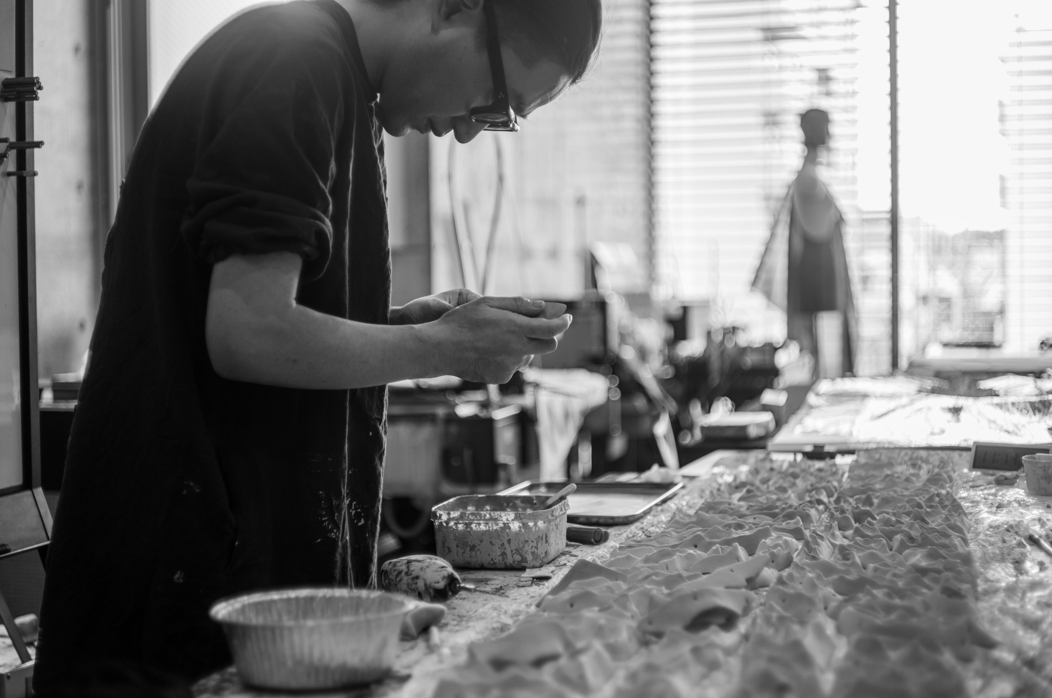 Yuima Nakazato - Photo of Yakushima taken by Nakazato and work scene at the atelier.