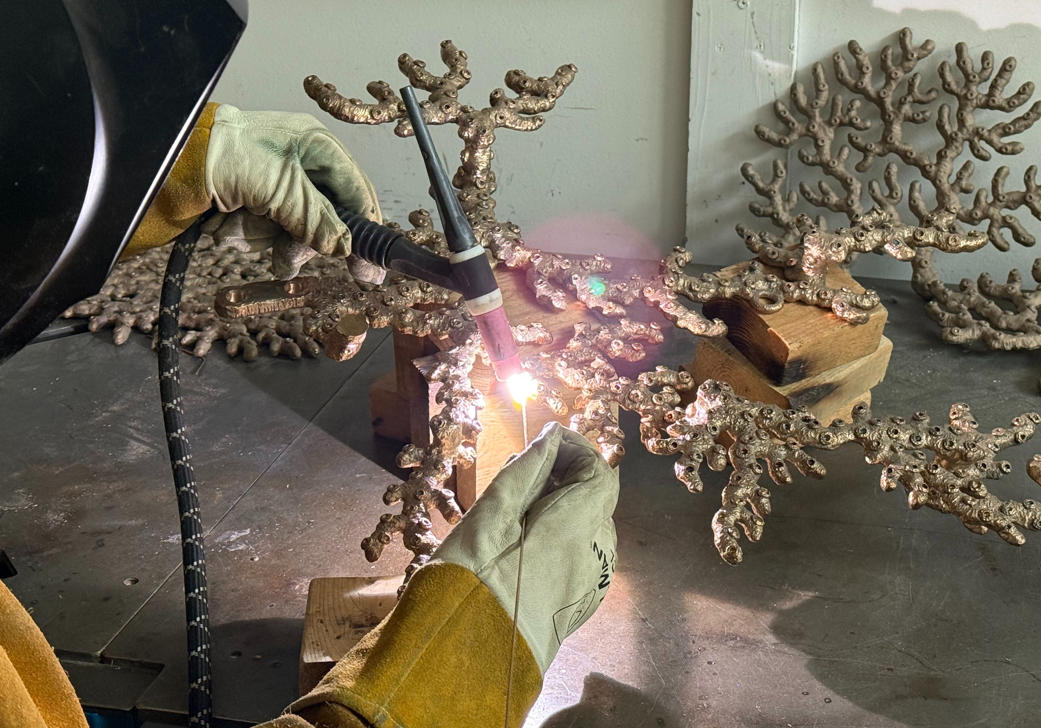 Timothy Horn Welding in his studio