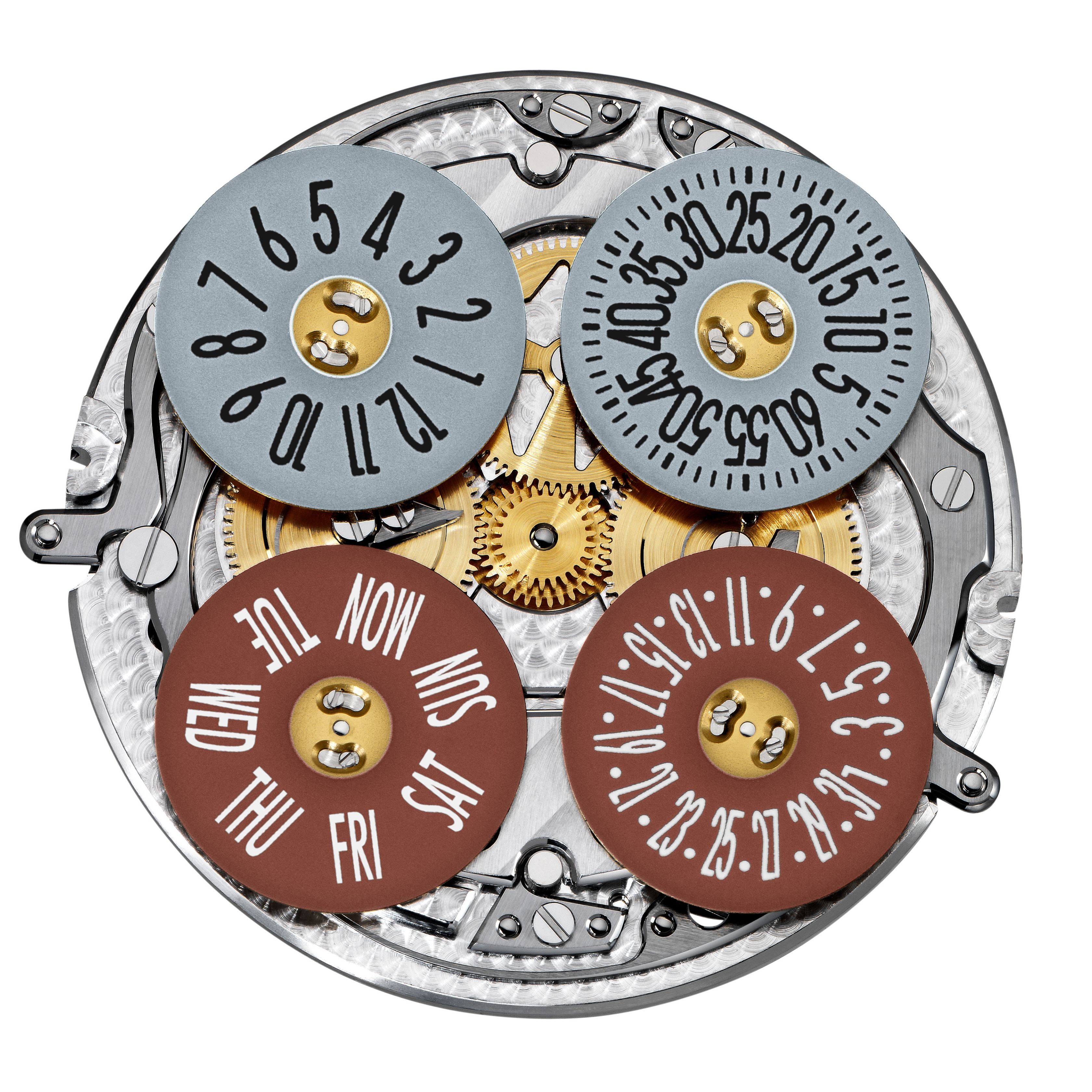 Vacheron Constantin's Calibre 2460 G4 features a hands-free display, offering a blank canvas for the maison's m&eacute;tiers d'art experts to showcase their artistry.