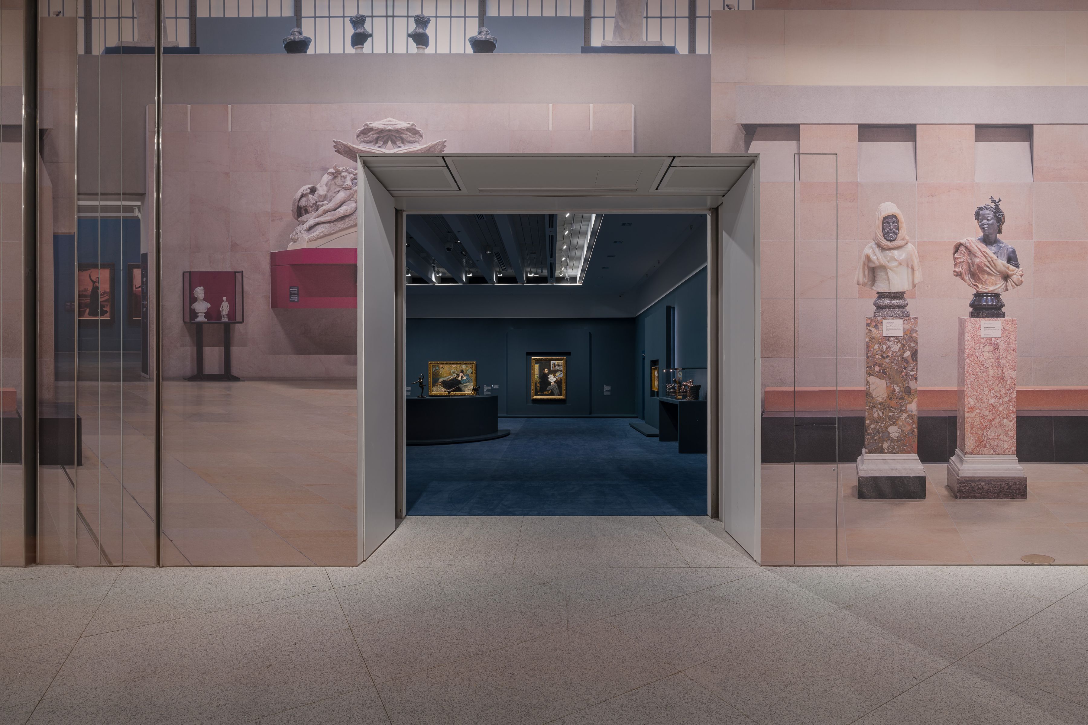 Cécile Degos' scenography transforms museum spaces into immersive environments.