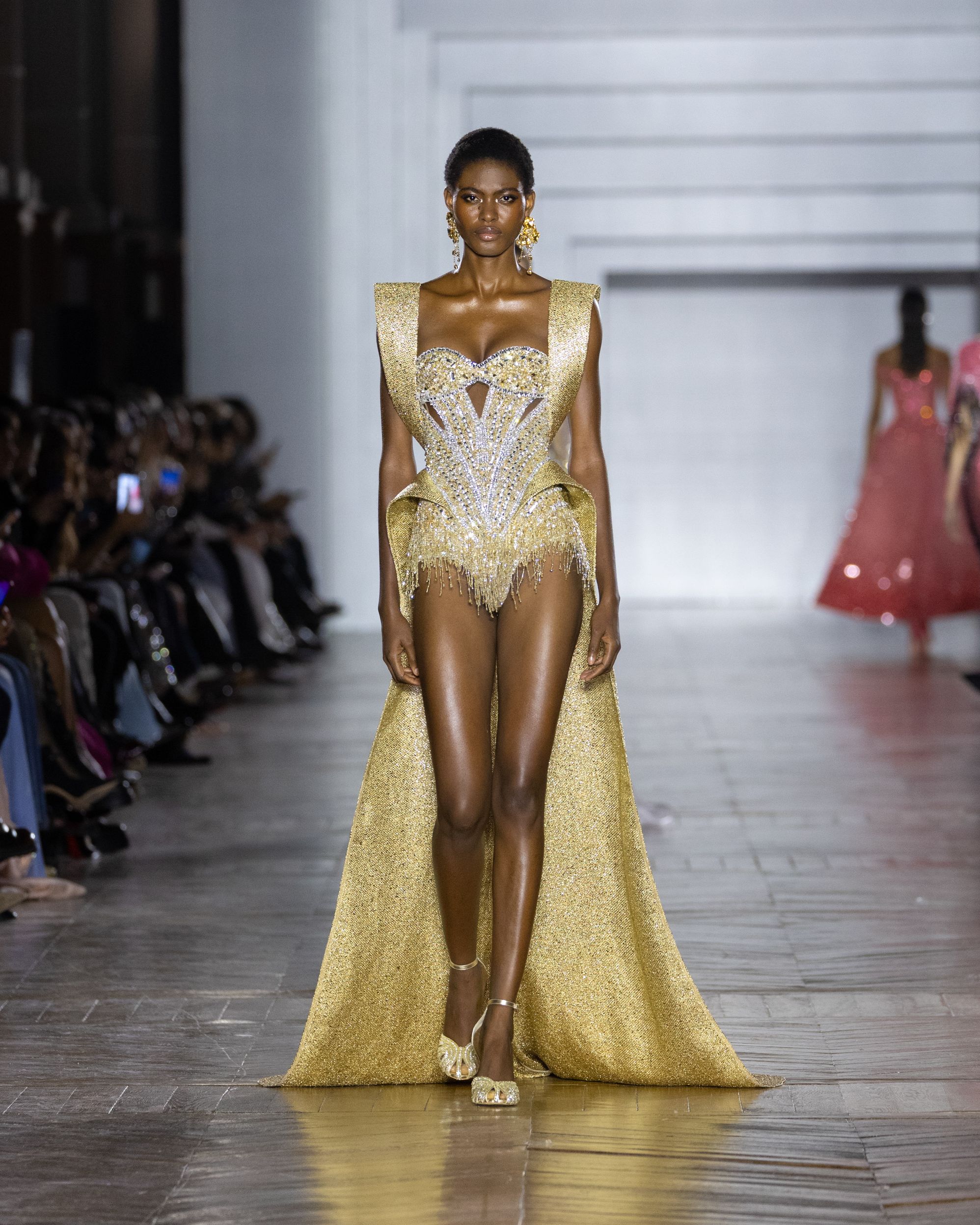 Tony Ward's Haute Couture Spring /Summer 2026 collection evokes crystalline tones that blend into pastels and metallic finishes