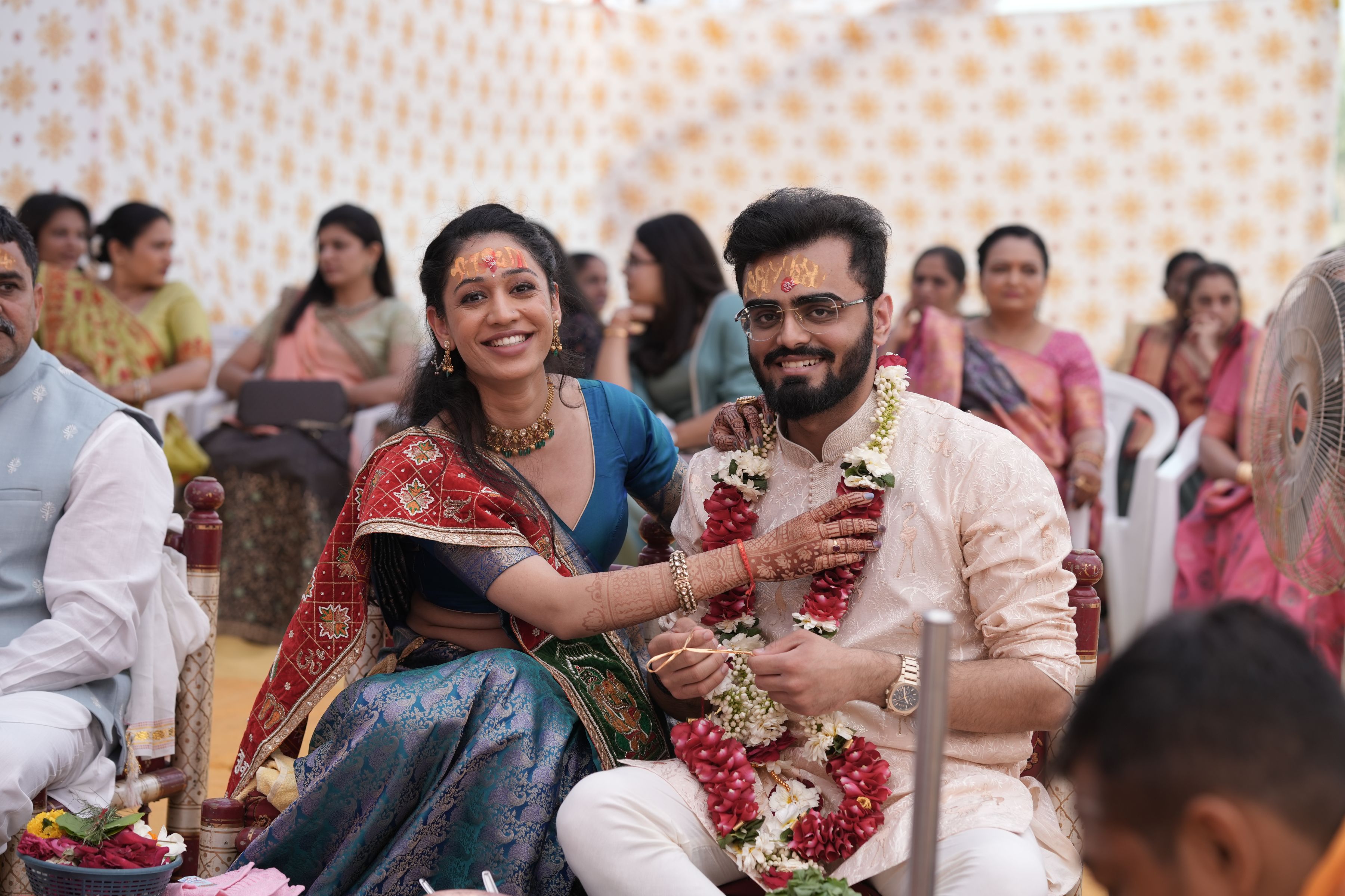 Ratnam Pandya (Groom's Brother-in-Law) and Dhruvanshi Patel (Groom's Sister)