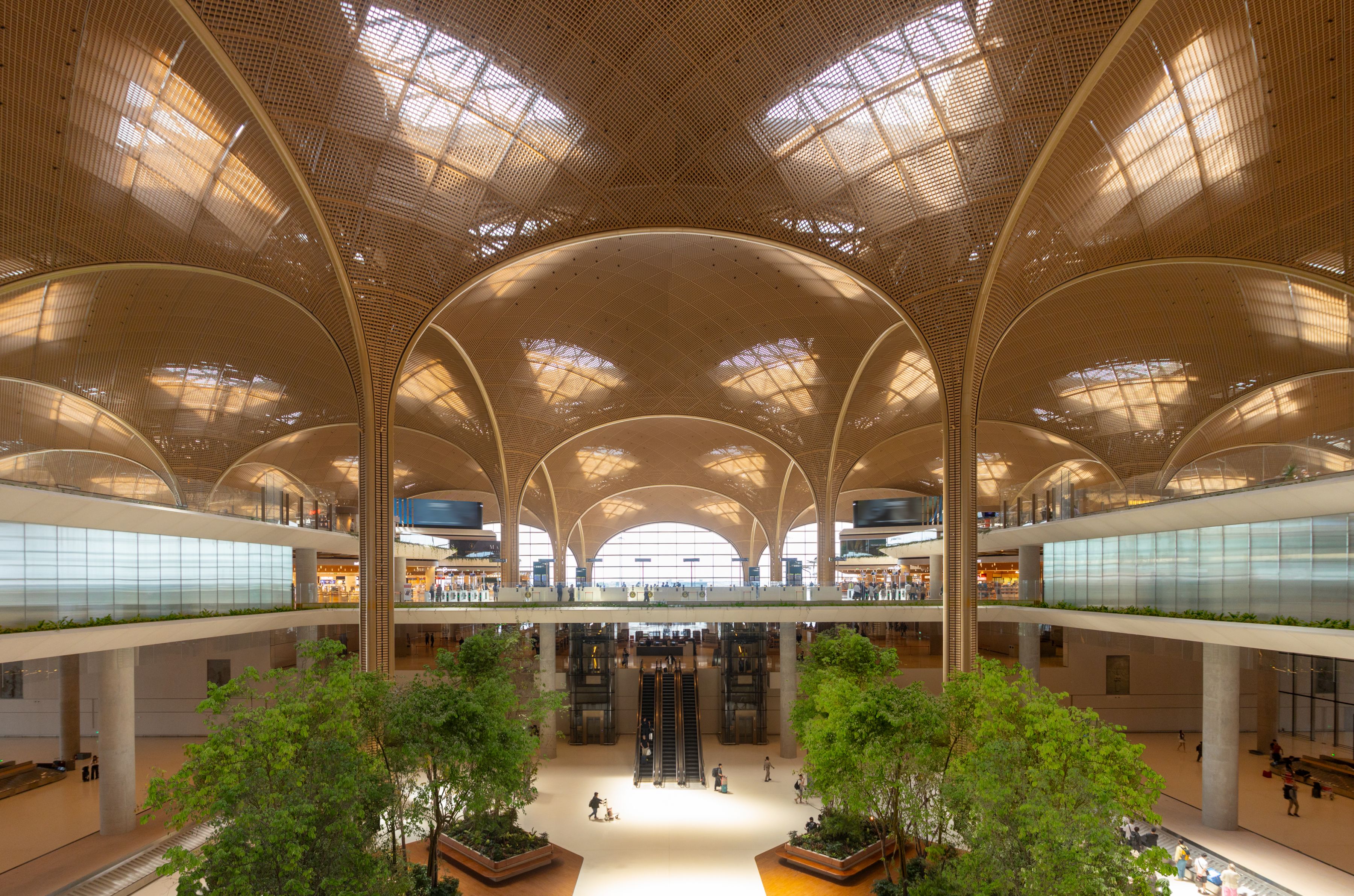Techo International Airport, Phnom Penh - 180 skylights are strategically placed around structural 'trees' to bring natural light deep into the space while ensuring even distribution.