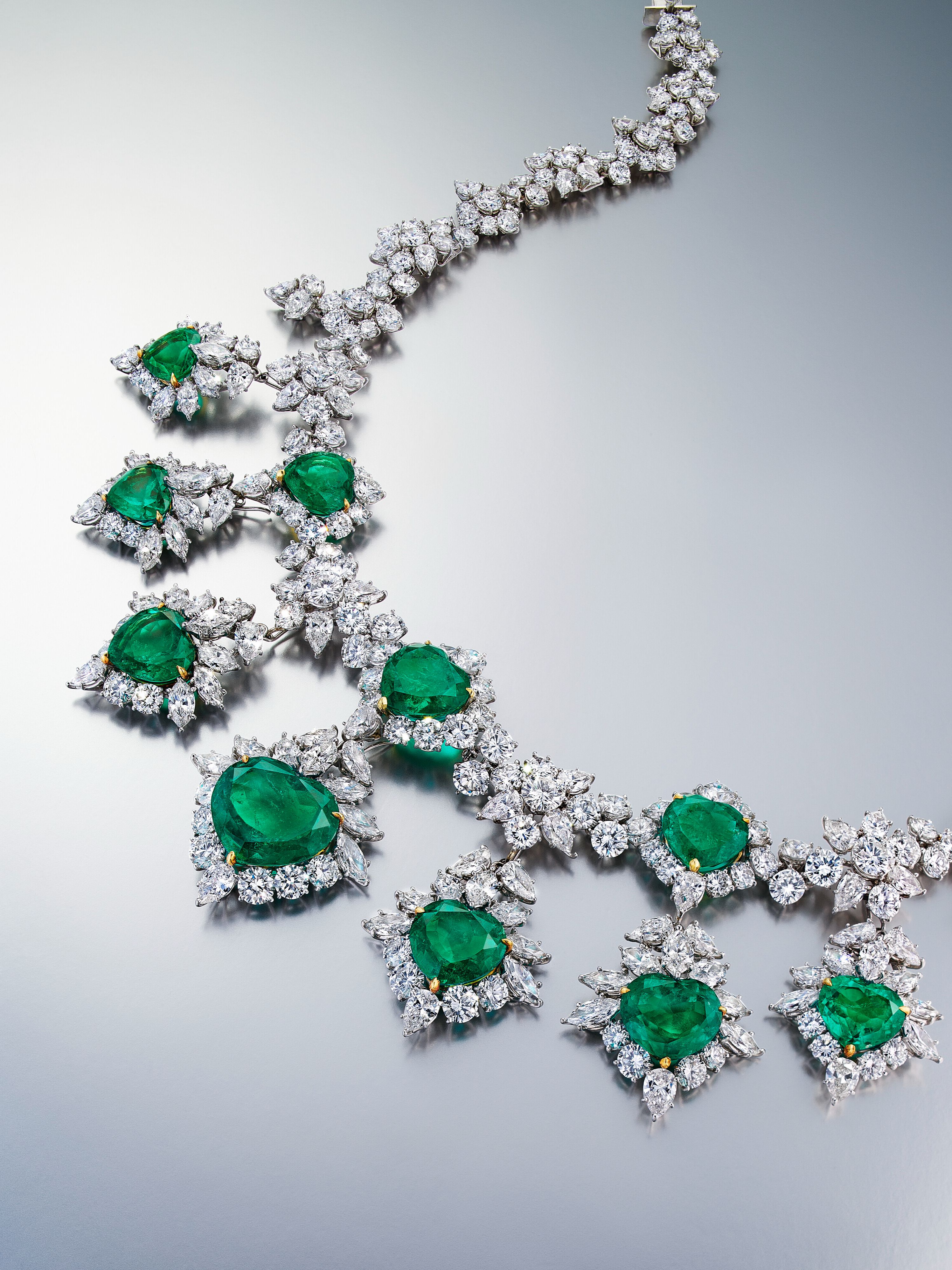 An Impressive Emerald and Diamond Pendant Necklace