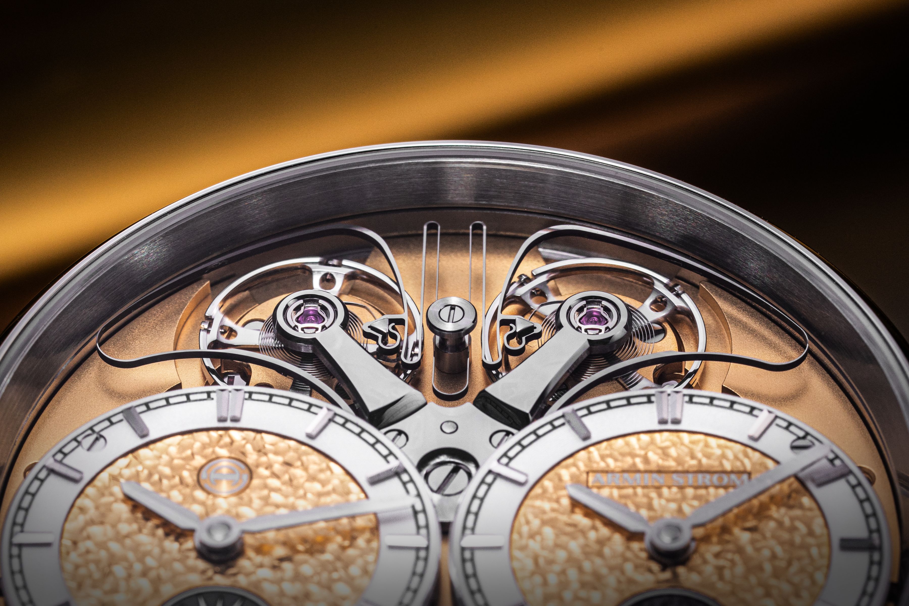 Showcasing at Watches and Wonders 2026 Geneva - the Armin Strom × Revolution Dual Time GMT Resonance 'Tremblage.'