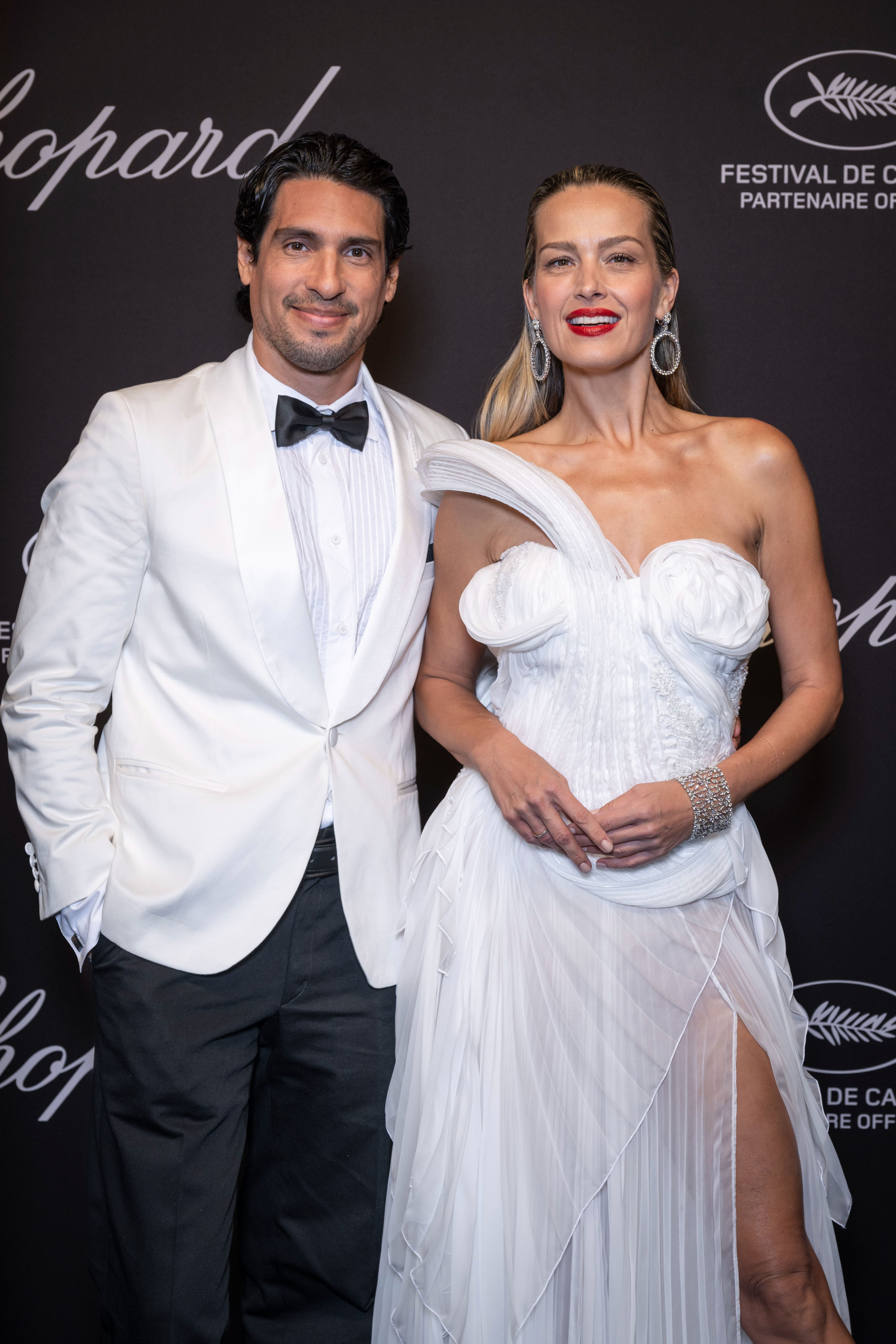Photocall Universe, Petra Nemcova and Benjamin Larretche at the Cannes Film Festival, May 2025.