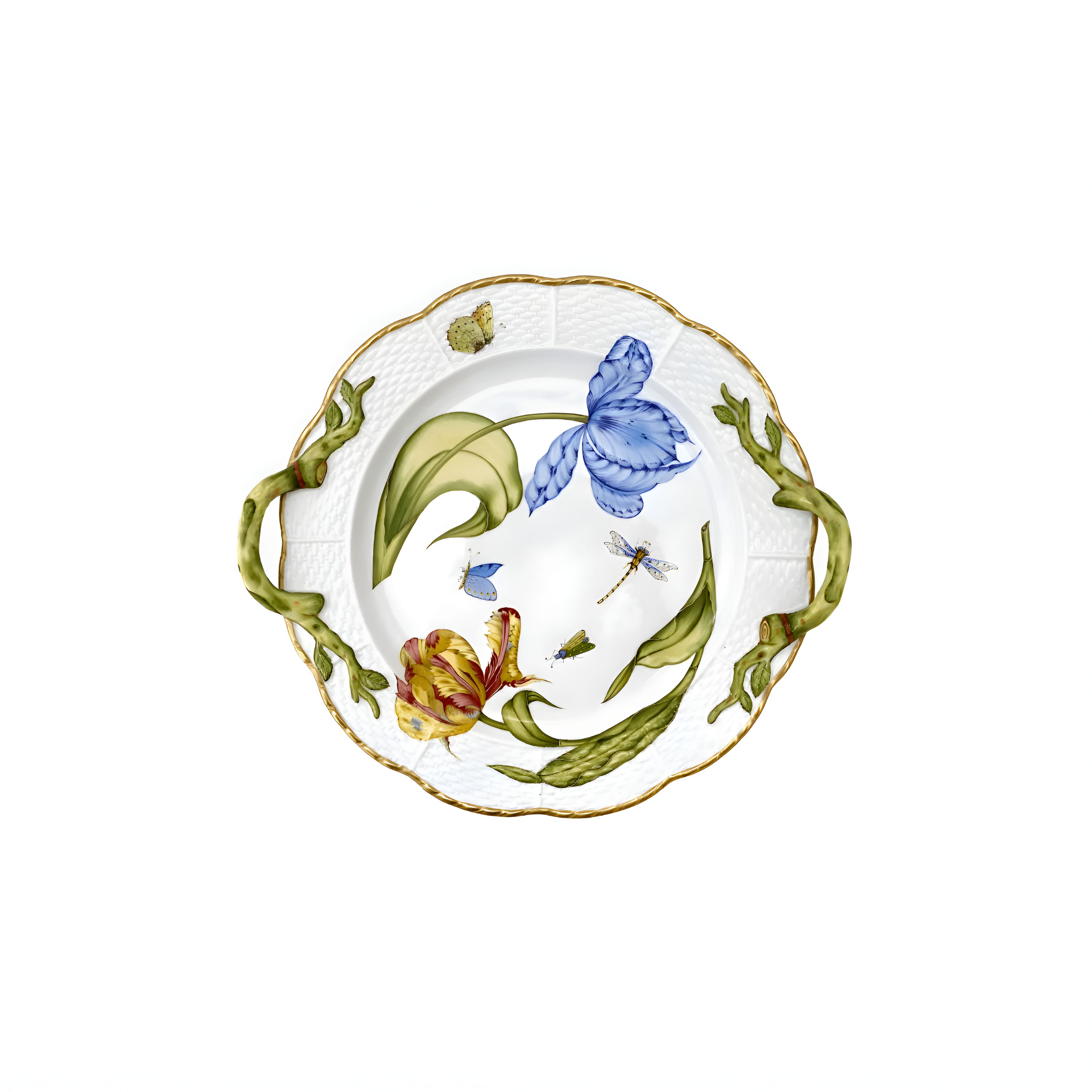 Old Master Tulips Round Platter with Handles