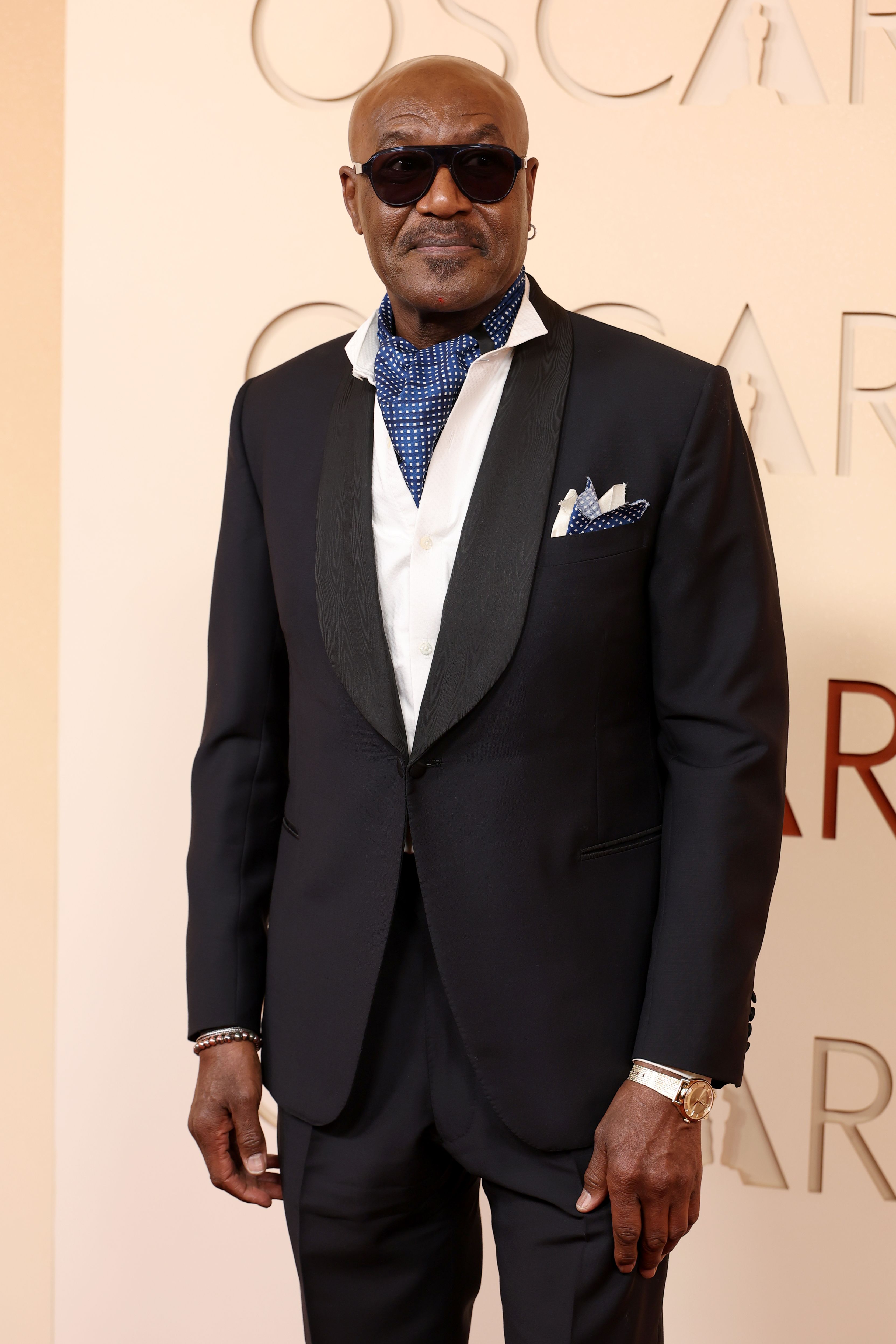 Nominee Delroy Lindo wore an unreleased OMEGA watch in 18K Moonshine&trade; Gold.