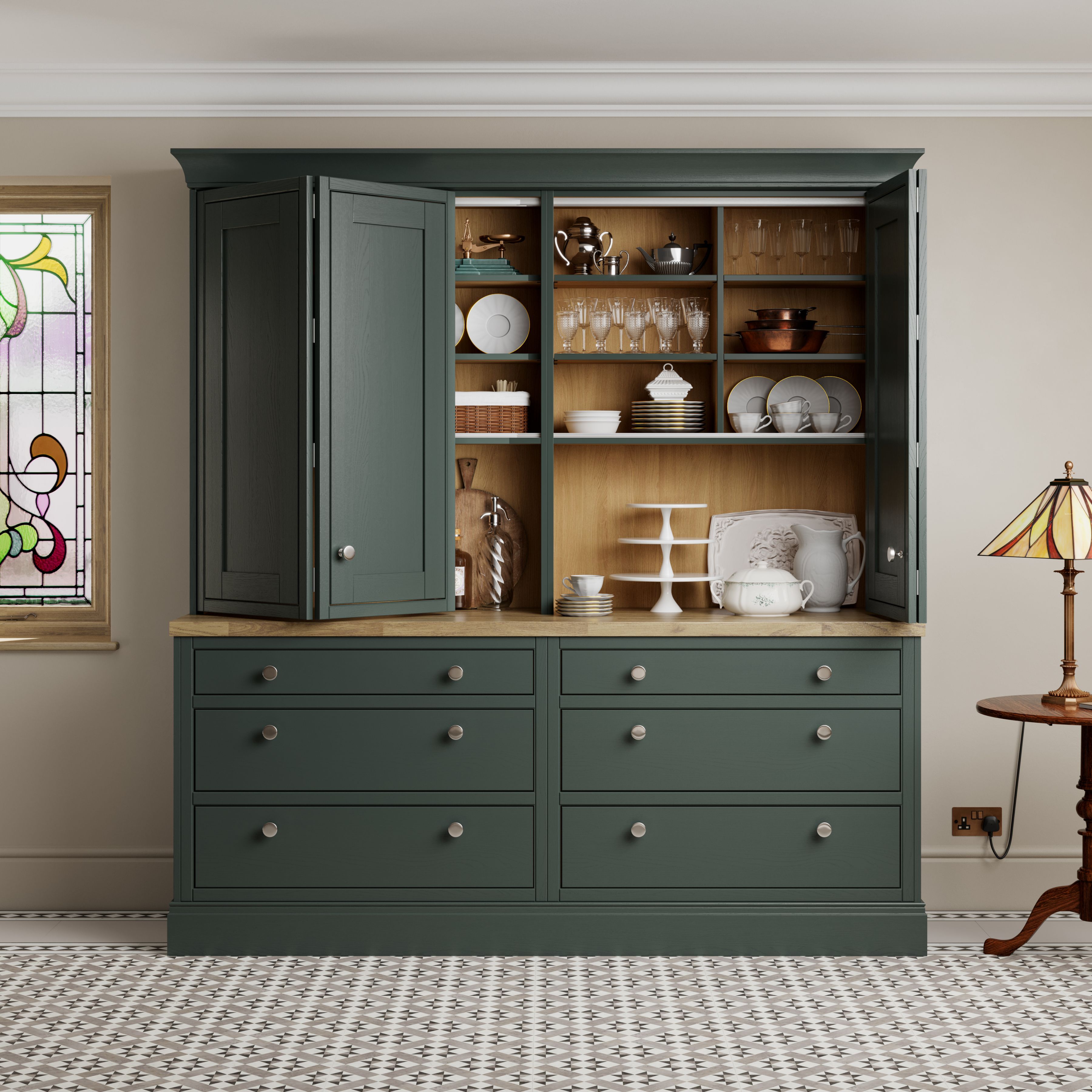 National Trust Erddig Dresser in hunter green