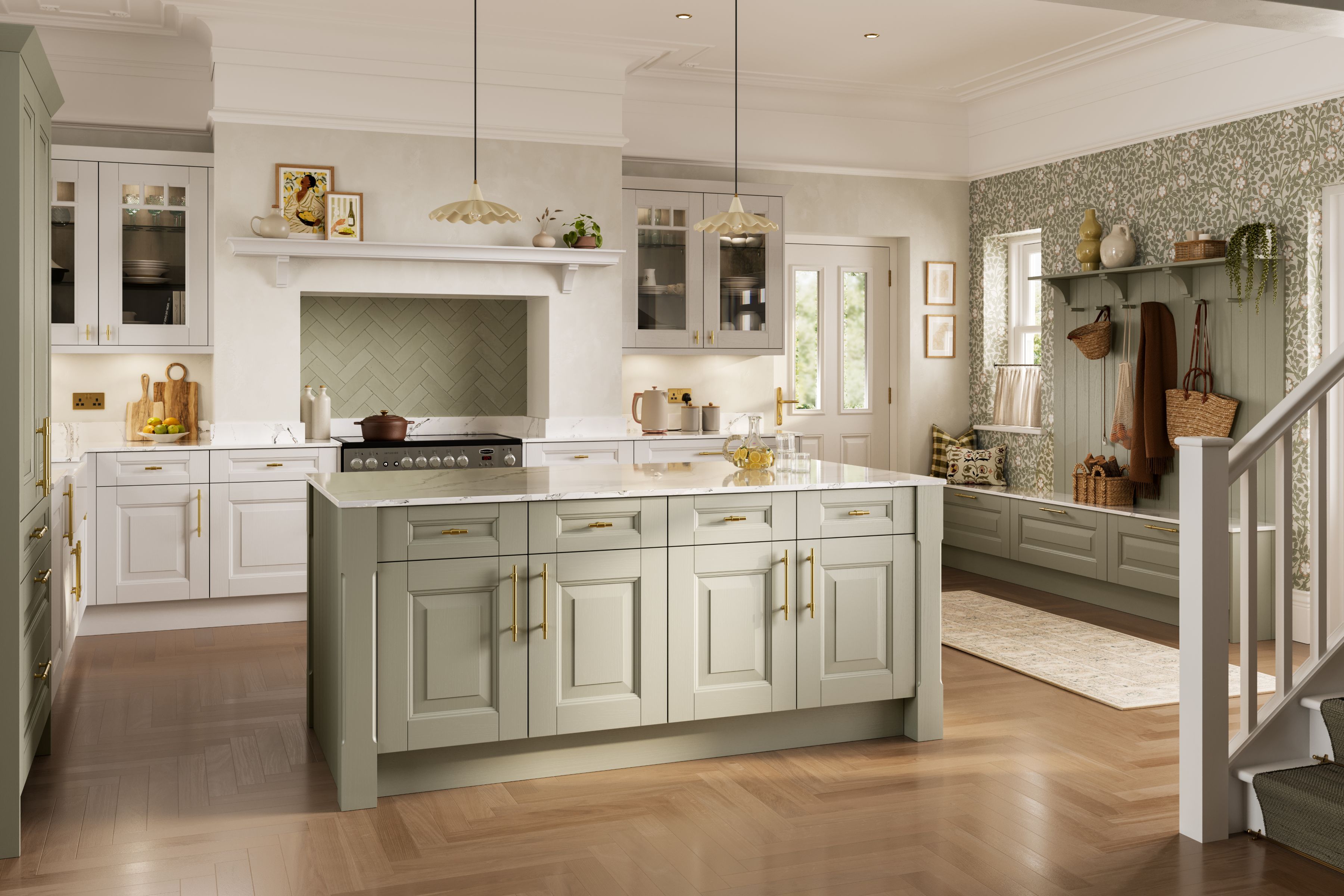 National Trust Dysart Kitchen in Sage Chalk