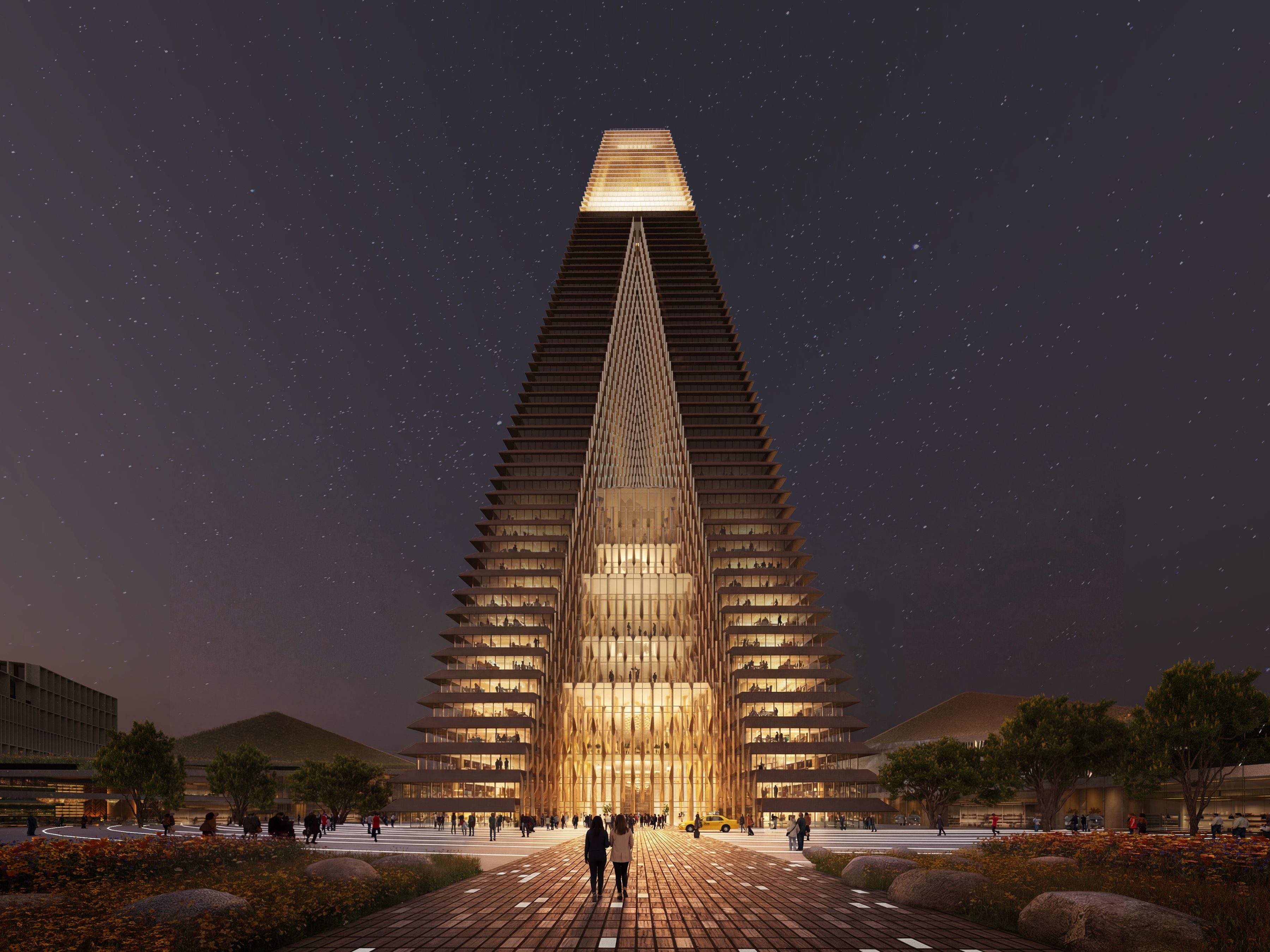 The Alatau Iconic Complex and Gateway District in Kazakhstan, designed by Skidmore, Owings & Merrill (SOM)