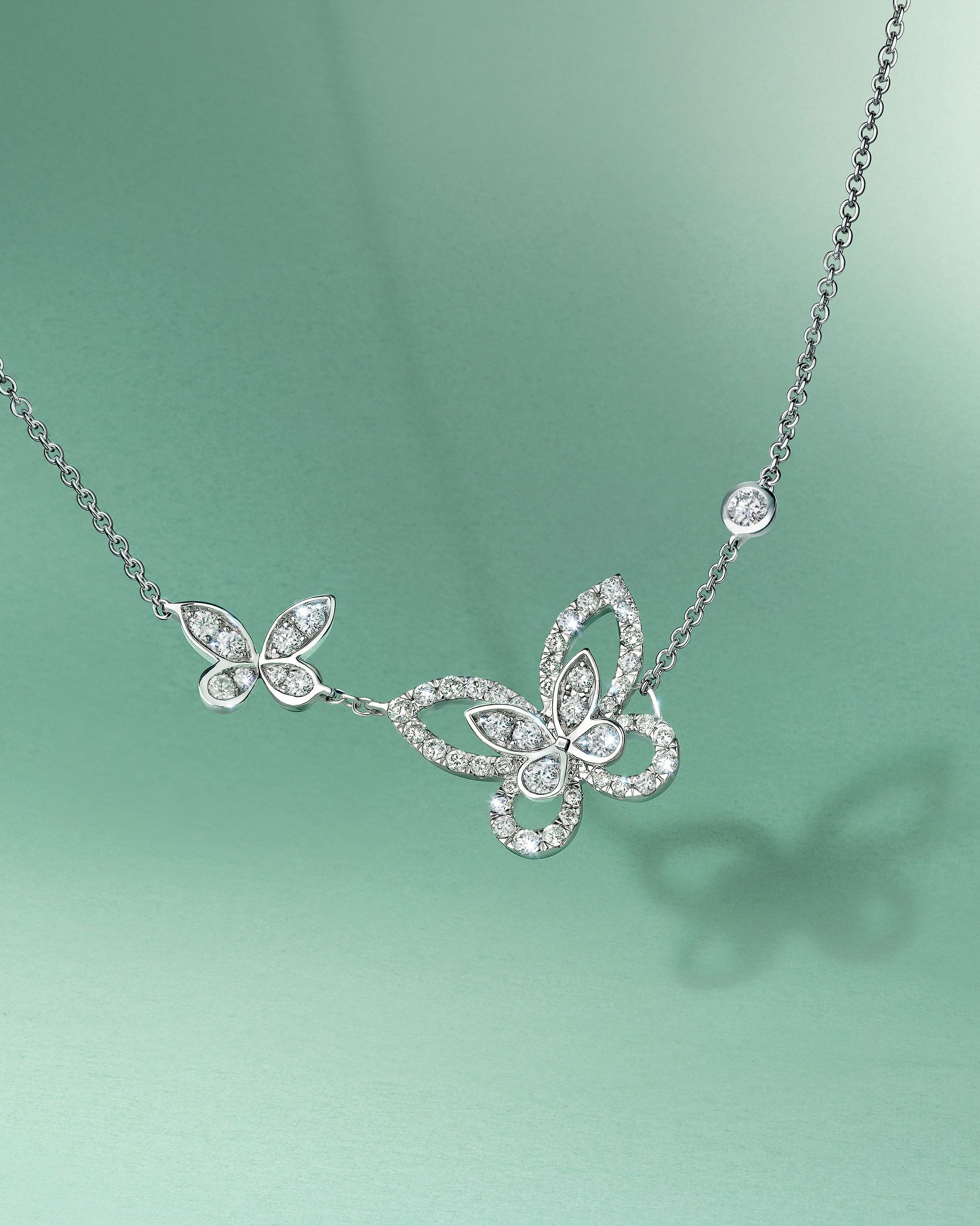 Graff Butterfly collection of necklaces, designs play with rhythm and balance