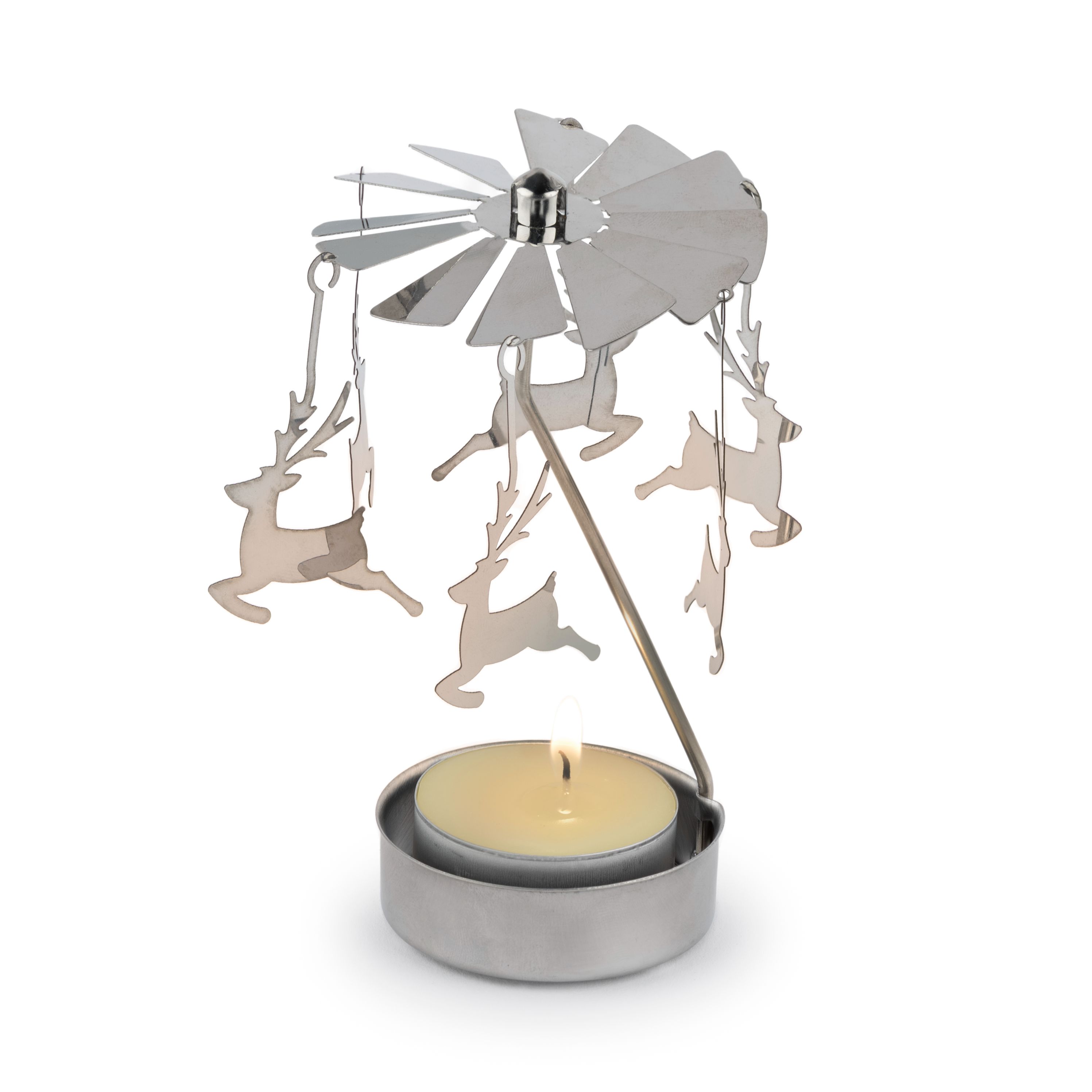 National Trust Shop - White led Reindeer Glass ball