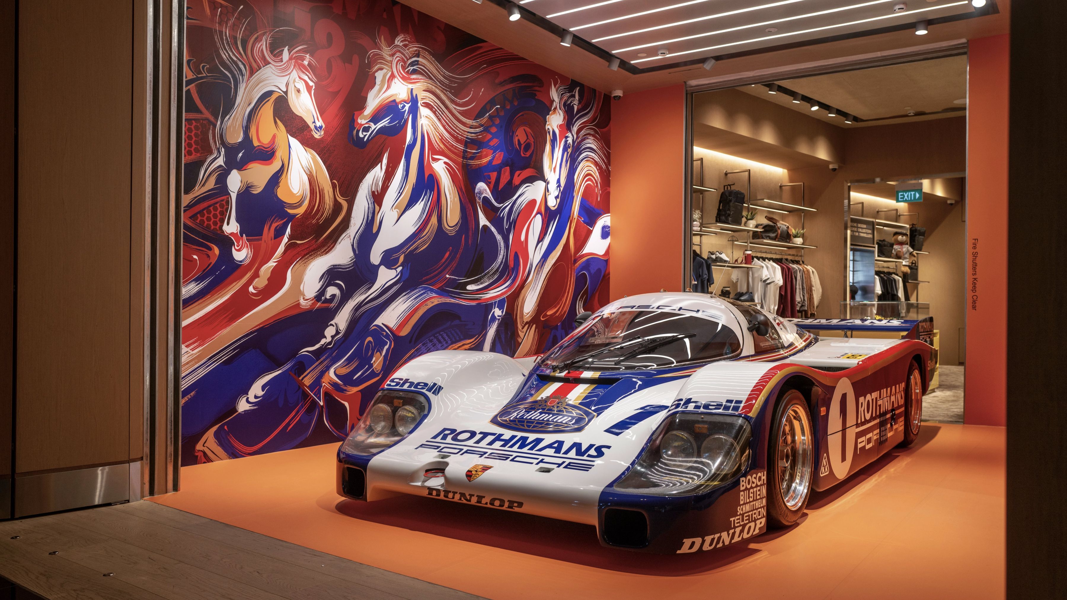 Porsche 956, Mural 'Spirit of Legends' by Priscilla Tey, Singapore Art Week, Porsche at Jewel, 2026, Porsche AG
