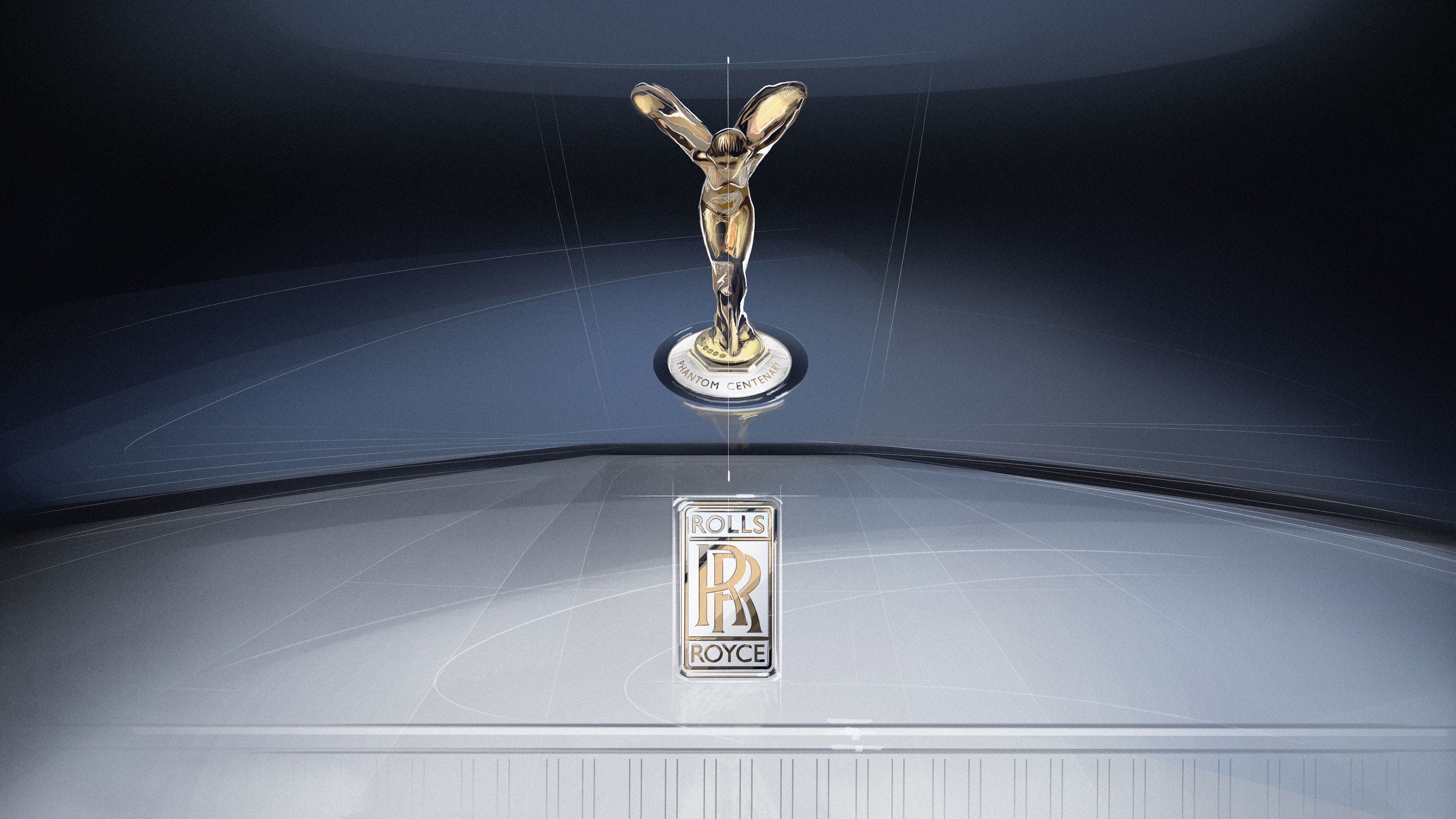 Phantom Centenary Private Collection - Solid gold Spirit of Ecstasy, design sketch