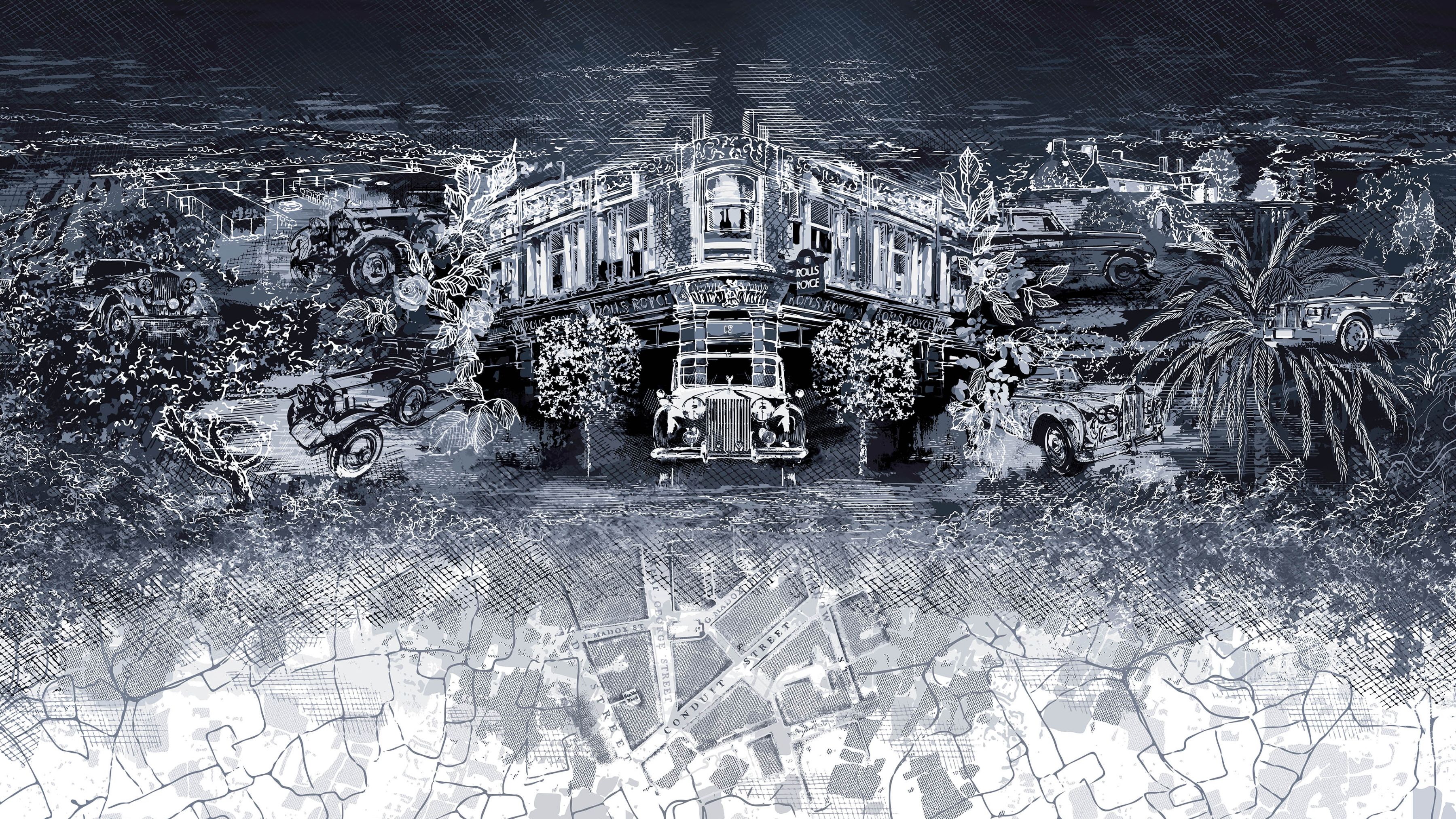 The Phantom Centenary Private Collection - Rear seats master artwork, design sketch