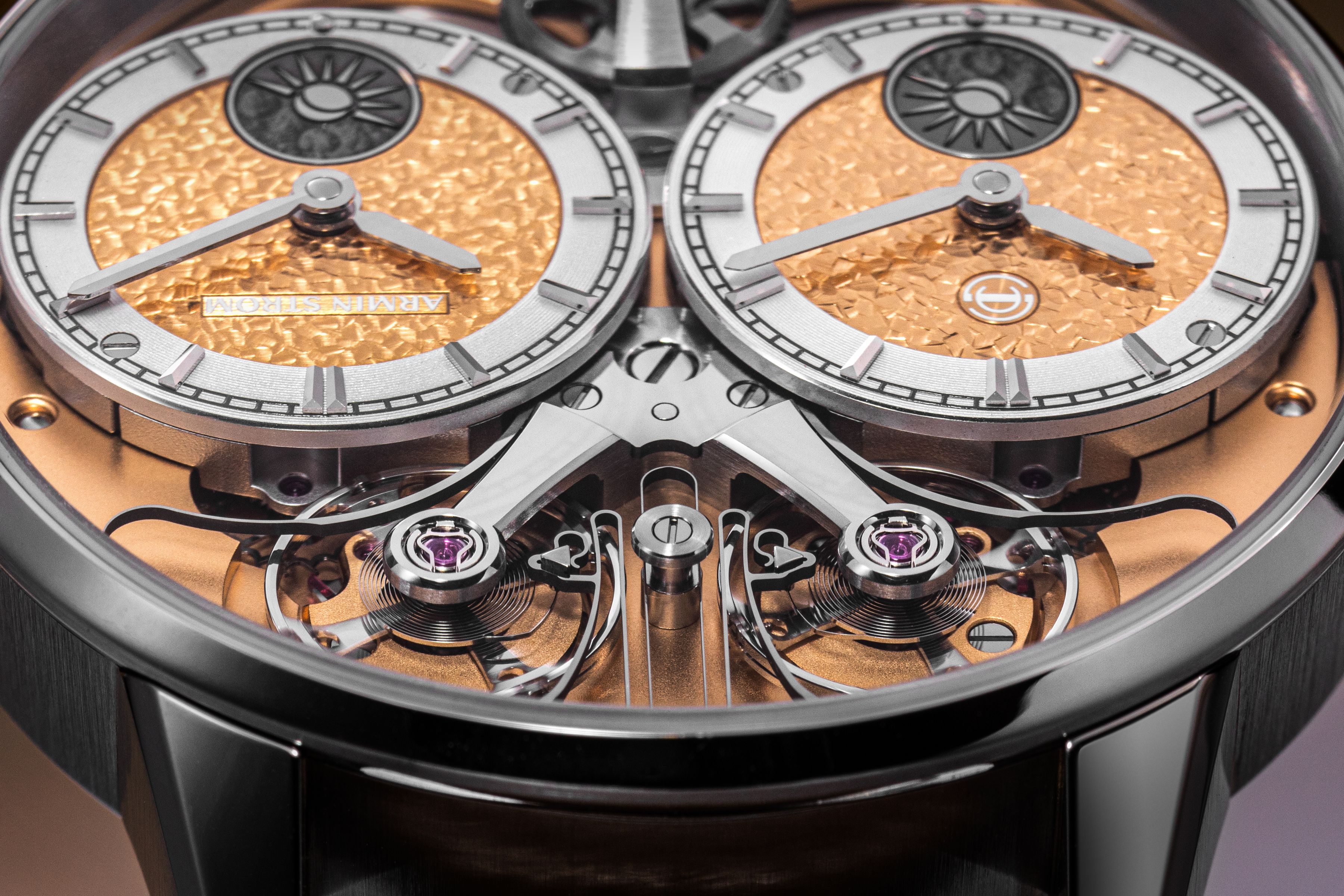 Showcasing at Watches and Wonders 2026 Geneva - the Armin Strom × Revolution Dual Time GMT Resonance 'Tremblage.'
