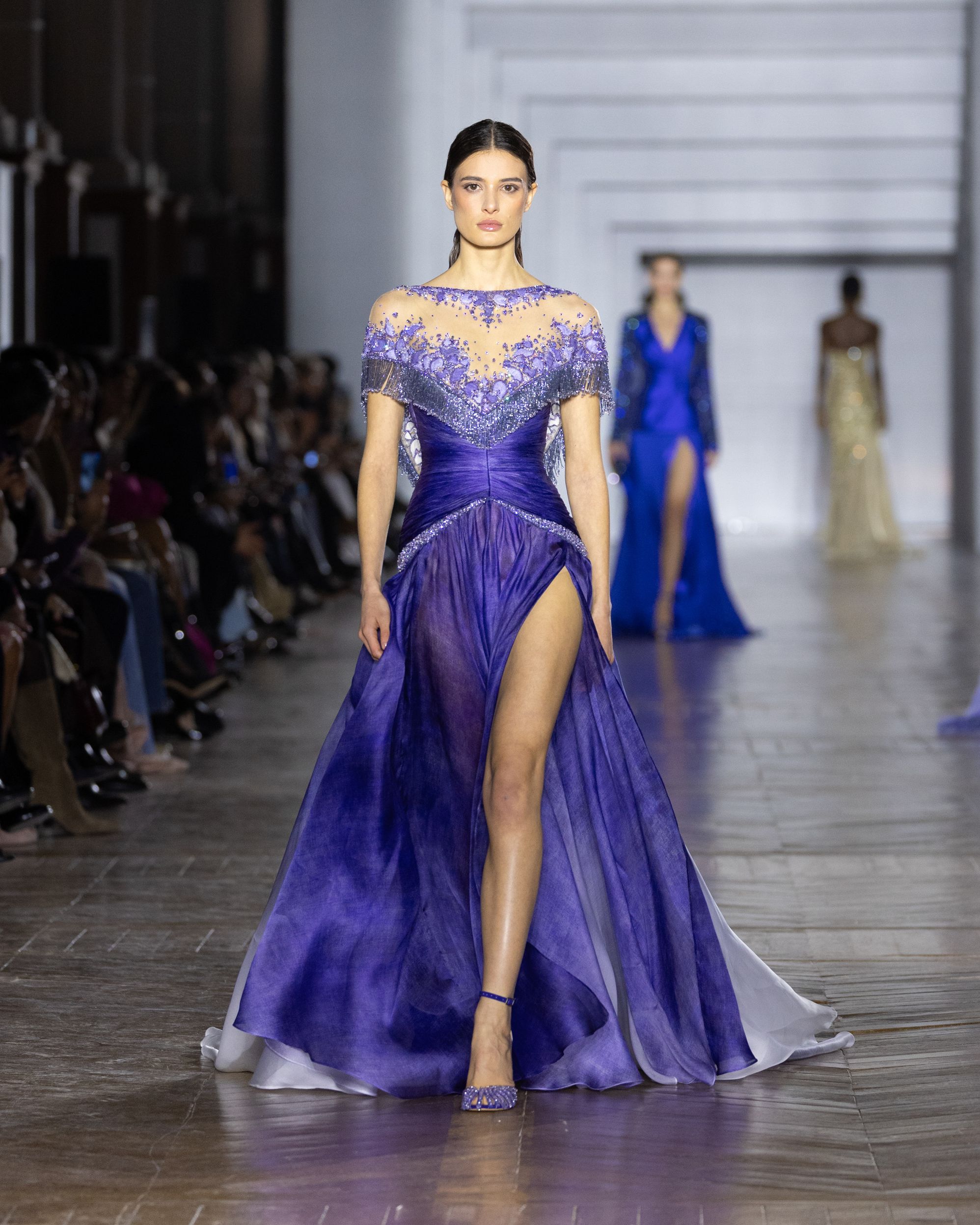 Tony Ward's Haute Couture Spring /Summer 2026 collection evokes crystalline tones that blend into pastels and metallic finishes