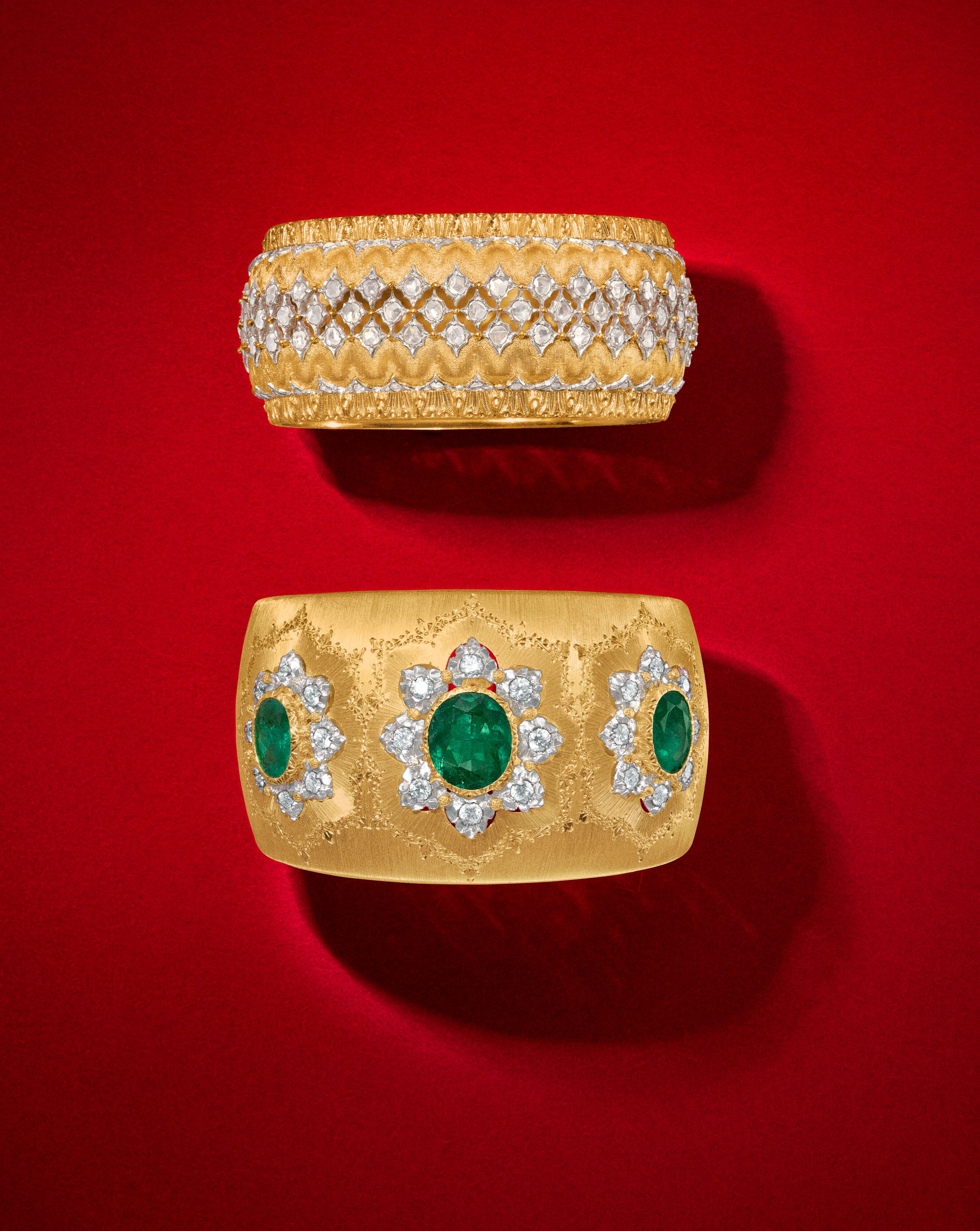 Buccellati Diamond and Gold 'Unica' Bangle Bracelet