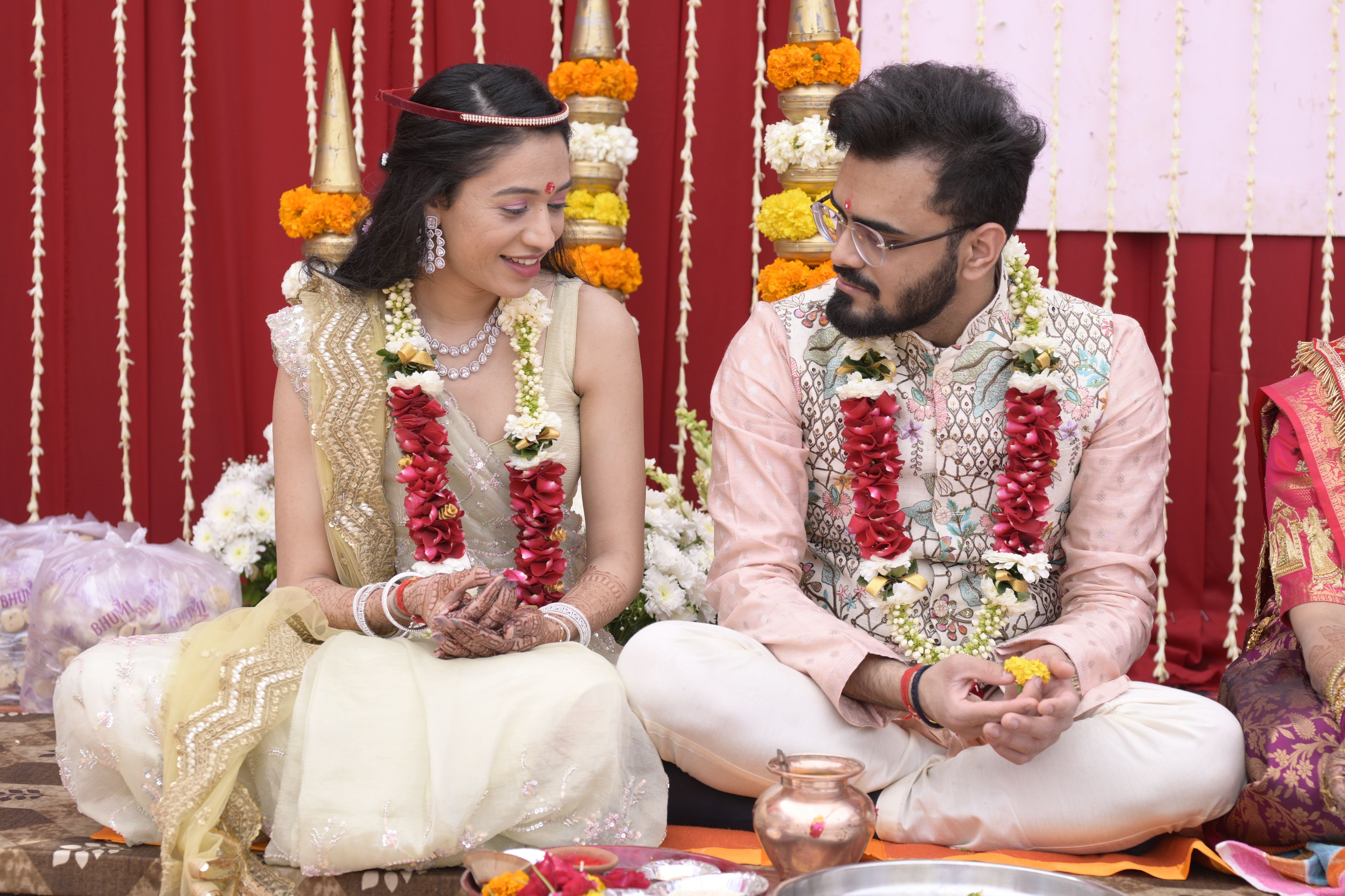 Ratnam Pandya (Groom's Brother-in-Law) and Dhruvanshi Patel (Groom's Sister)