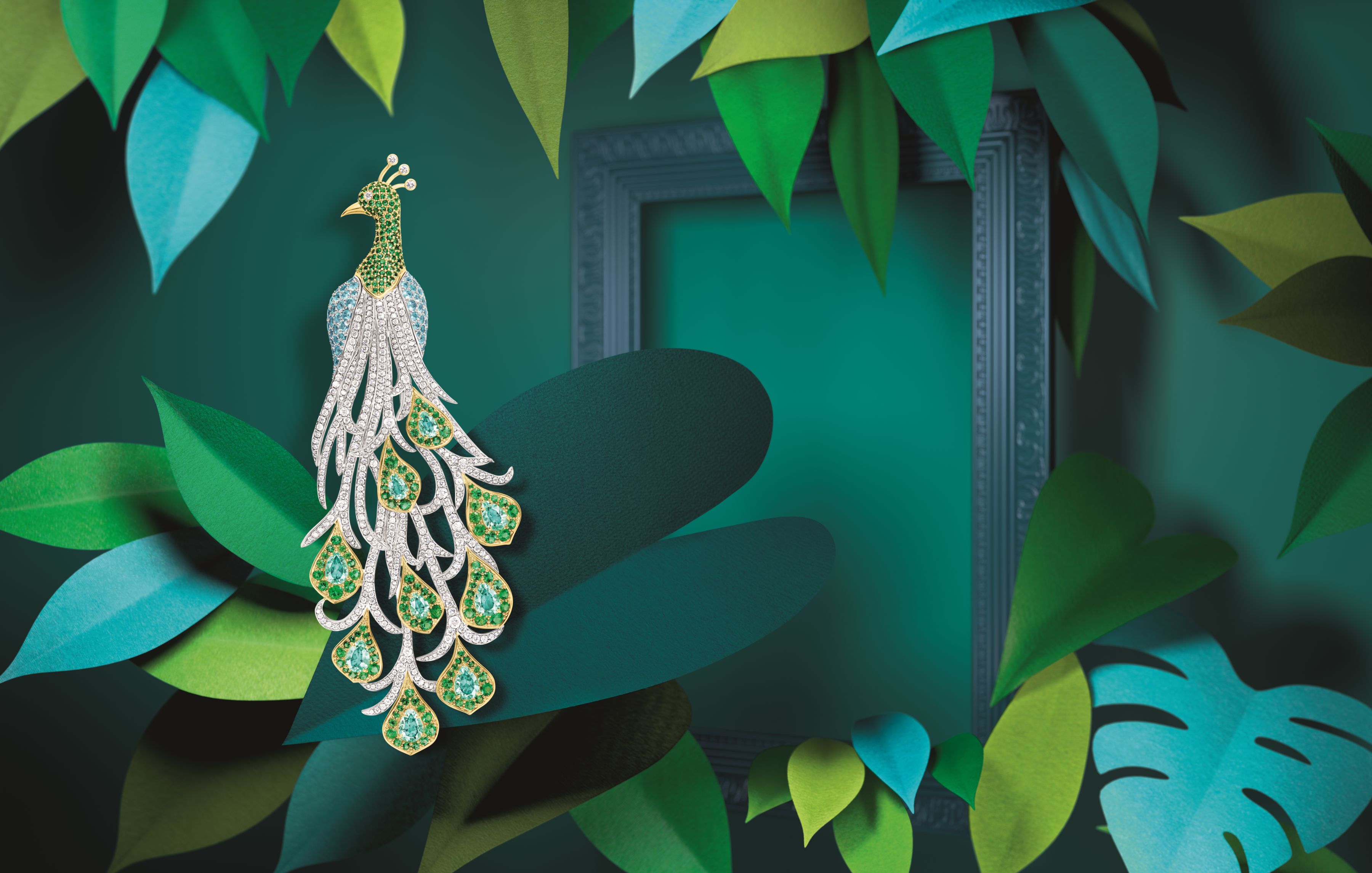 Harry Winston Peacock Brooch