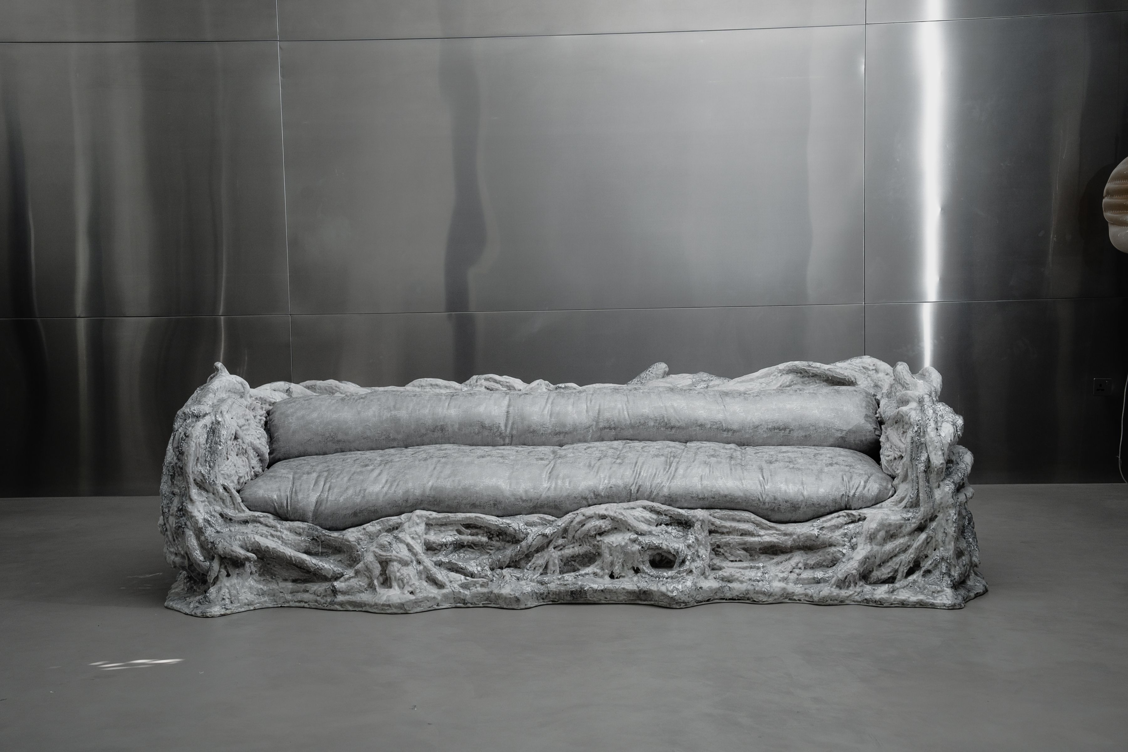 ROOT Sofa and ROOT Side table by Roham Shamekh, 2025.