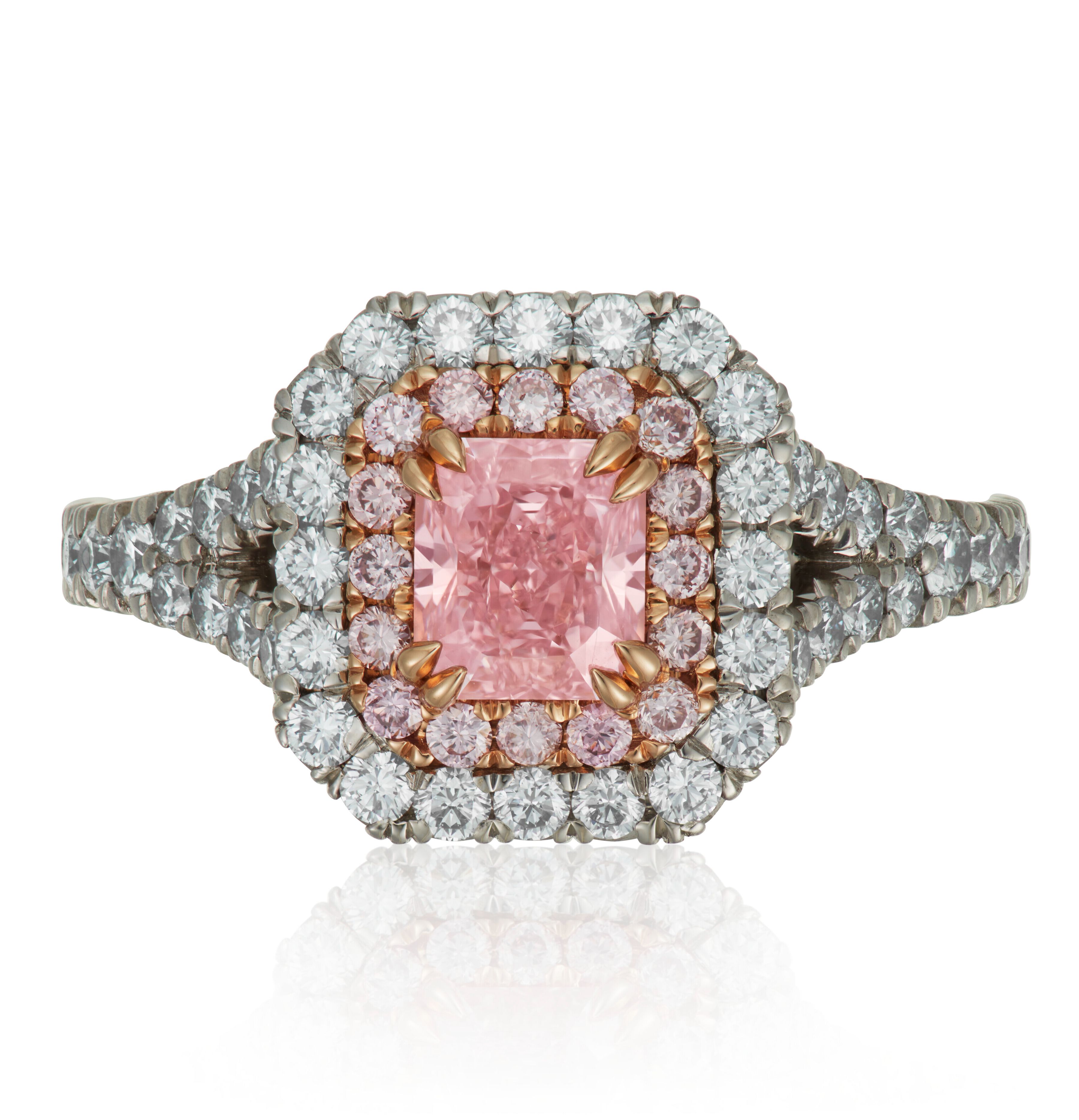 Fancy intense Pink Diamond Ring of 0.84 carat $50,000-70,000