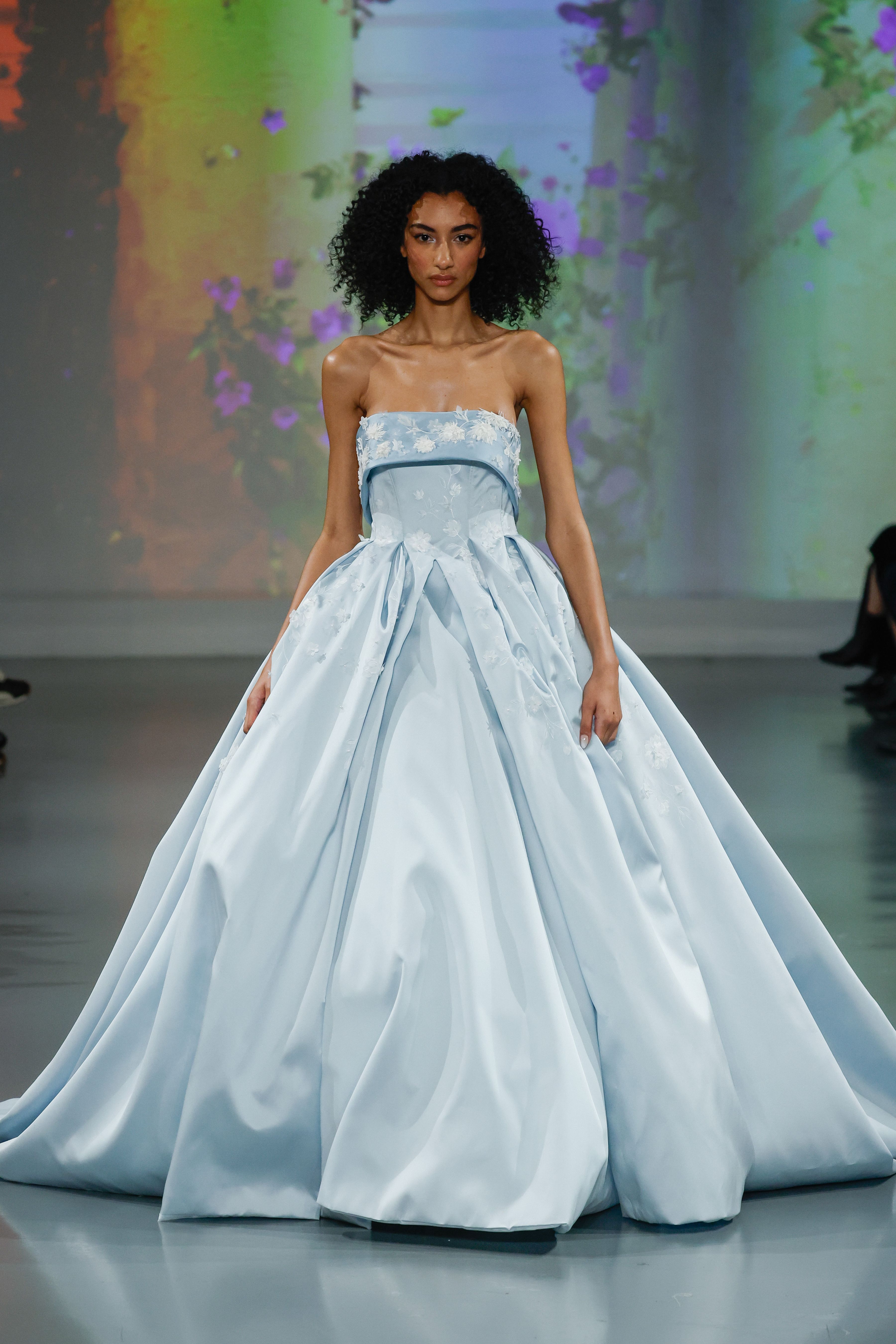 Ines Di Santo Couture Spring/Summer 2025—Abigail - Regal strapless ballgown with hand-painted and embroidery accent.
