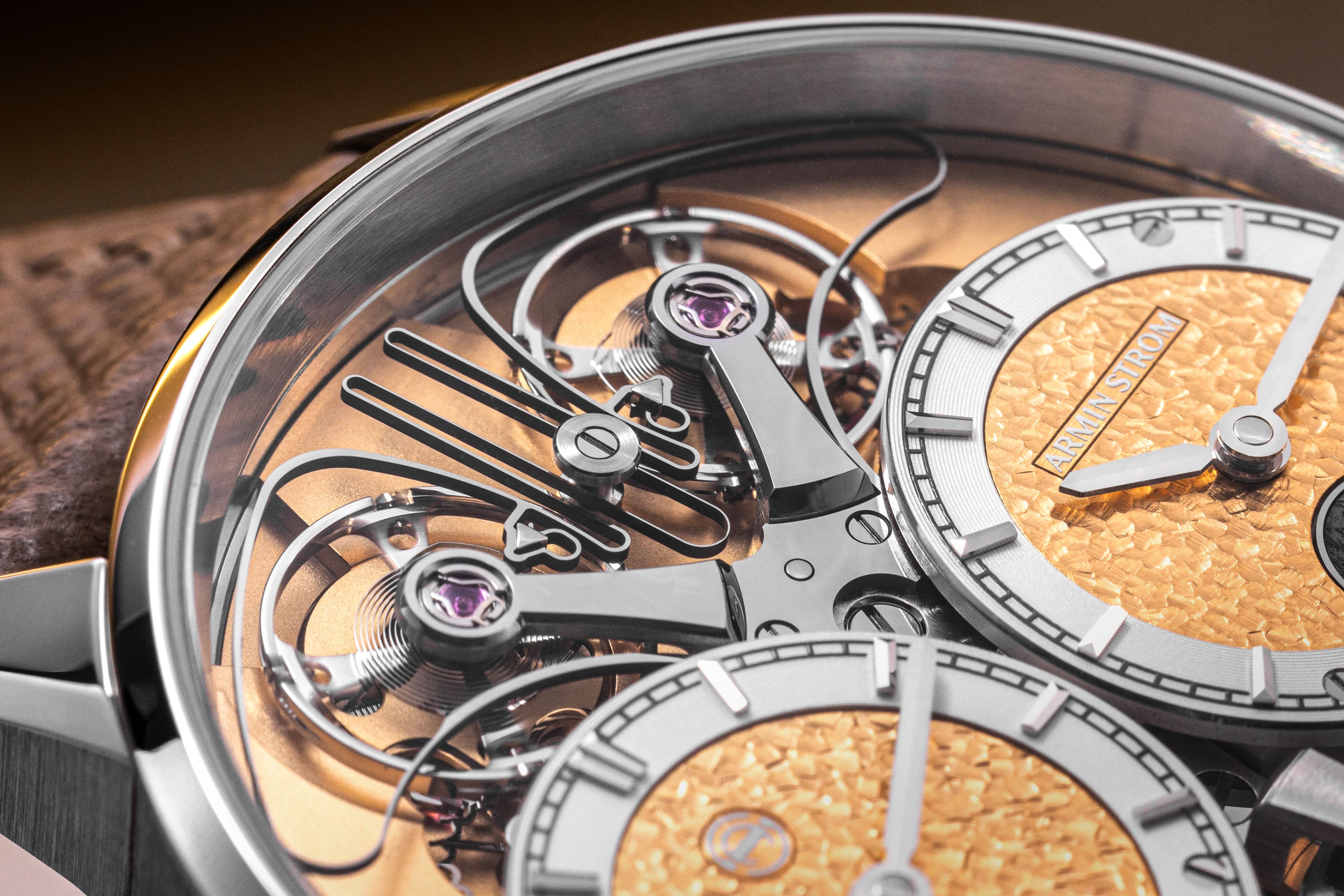 Showcasing at Watches and Wonders 2026 Geneva - the Armin Strom × Revolution Dual Time GMT Resonance 'Tremblage.'