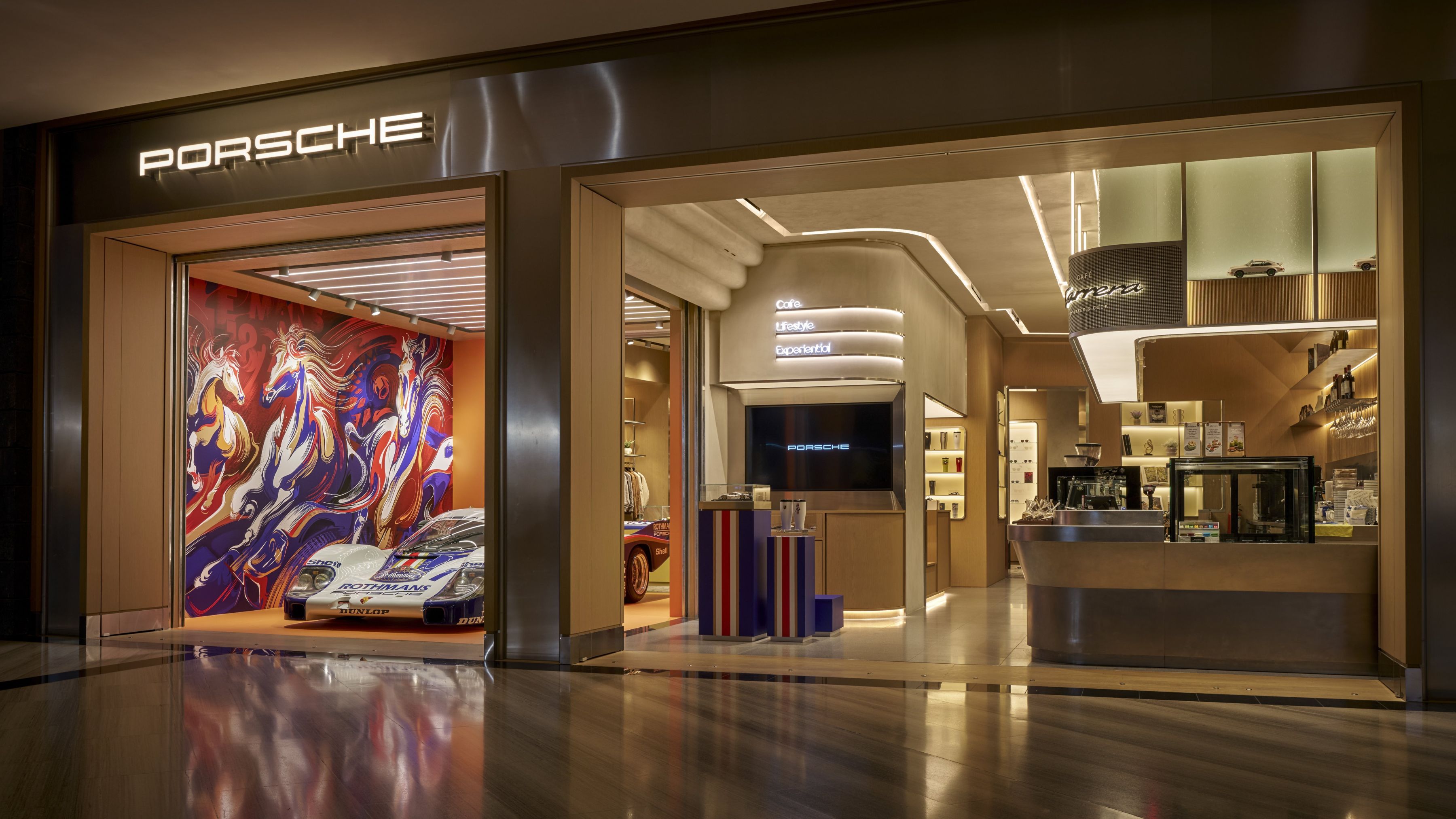 Mural 'Spirit of Legends' by Priscilla Tey, Porsche 956, Singapore Art Week, Porsche at Jewel, 2026, Porsche AG