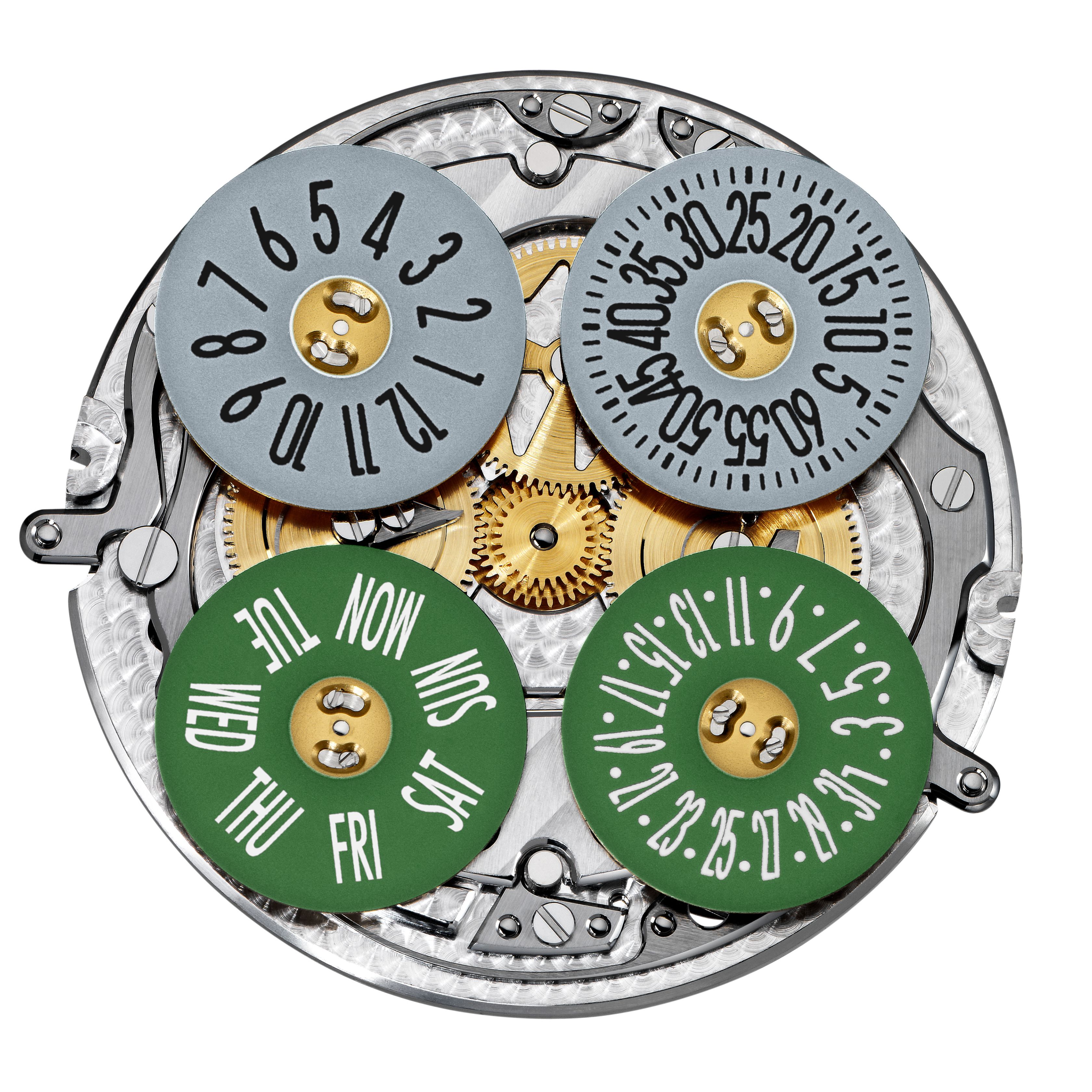 Vacheron Constantin's Calibre 2460 G4 features a hands-free display, offering a blank canvas for the maison's m&eacute;tiers d'art experts to showcase their artistry.