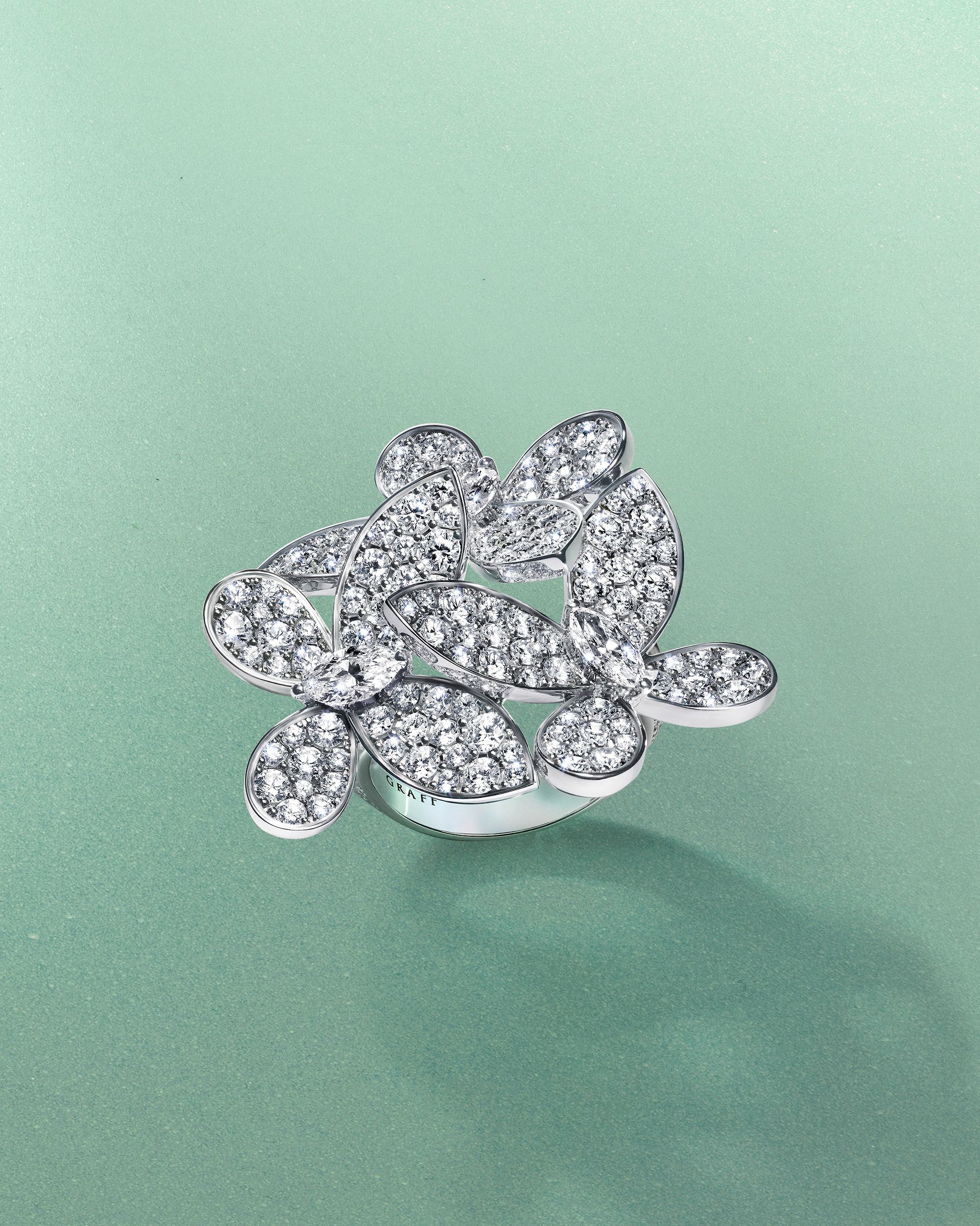 Graff's Triple Pavé Butterfly Diamond Ring